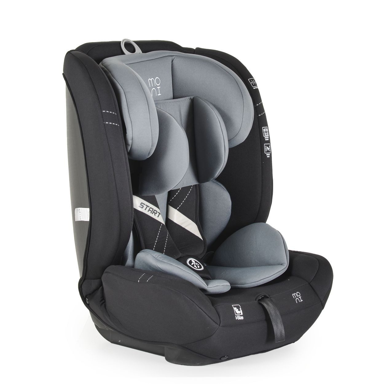 Moni Autokindersitz Kindersitz i-Size Start, ab: 1.25, bis: 12, (76-150cm) Kopfstütze verstellbar, Kuscheltier