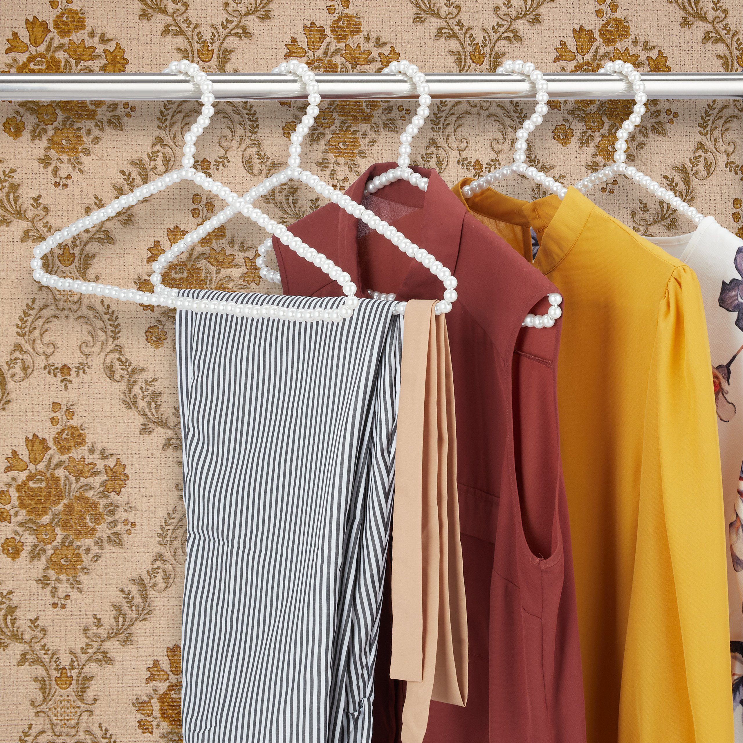 relaxdays Kleiderbügel 50 x Perlen Kleiderbügel günstig online kaufen