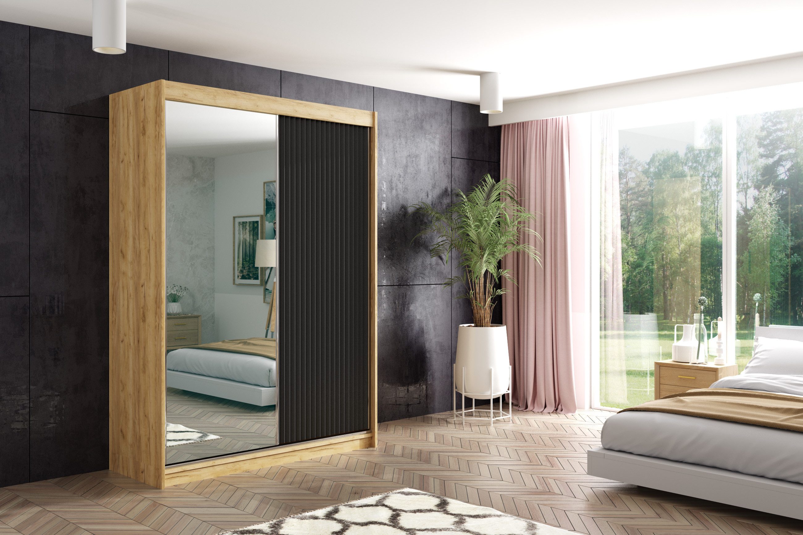 ALTDECOR Schiebetürenschrank RYFLO (Kleiderschrank Garderobenschrank mit günstig online kaufen