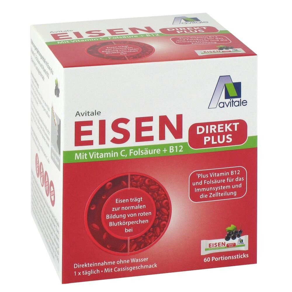 Avitale GmbH EISEN DIREKT plus Vitamin C+Folsäure+B12 Pulver Pulver, 60 St.