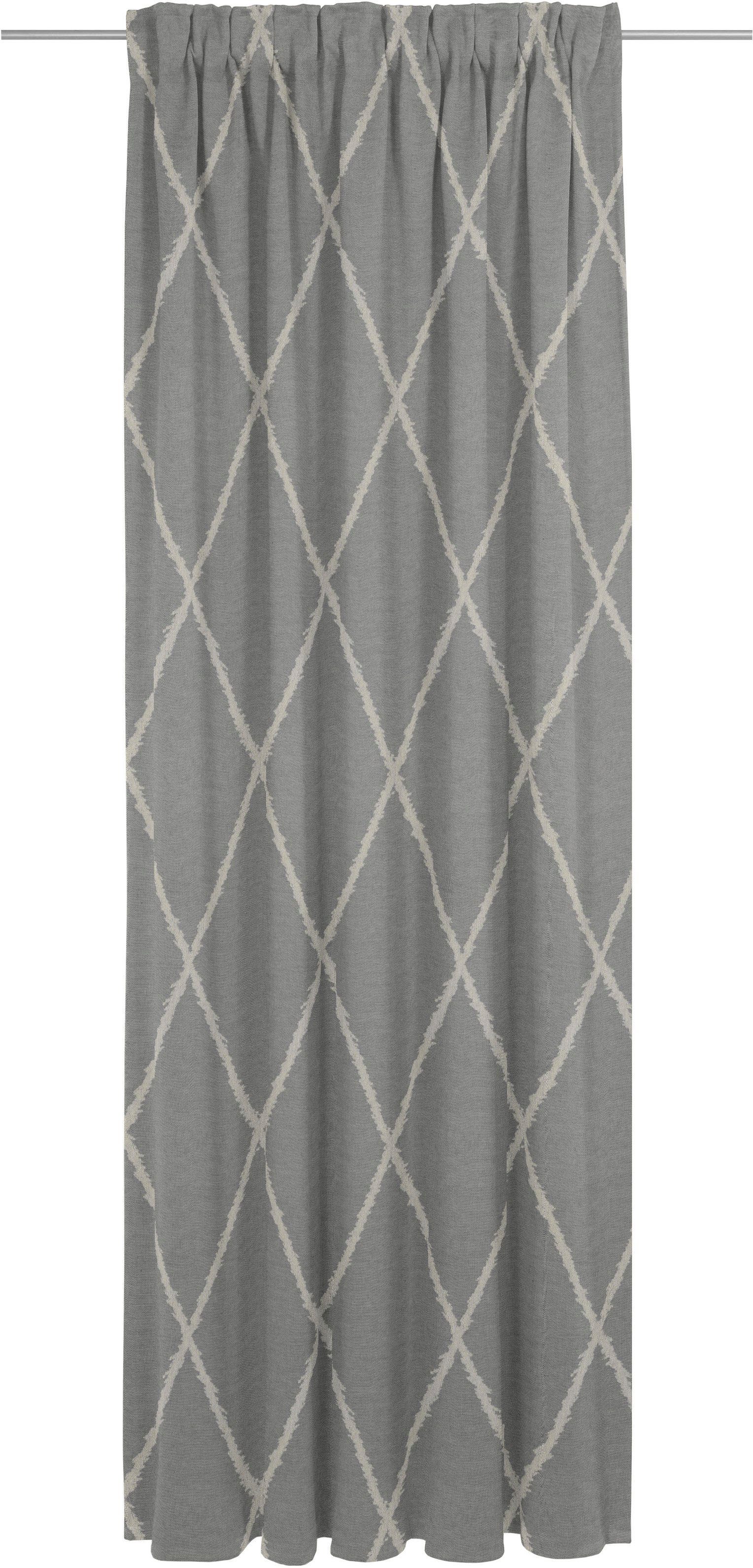 Vorhang Casket Valdelana light, Adam, Multifunktionsband (1 aus Bio-Baumwolle dunkelgrau Jacquard, nachhaltig blickdicht, St)