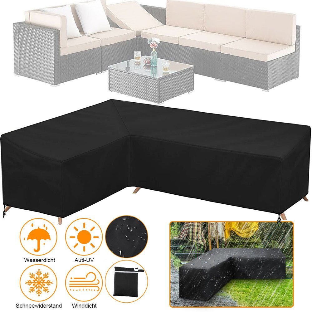 Lounge Set Sofa Schutzhülle L Form Regenschutz Gartenmöbel Abdeckung Abdeckhaube 