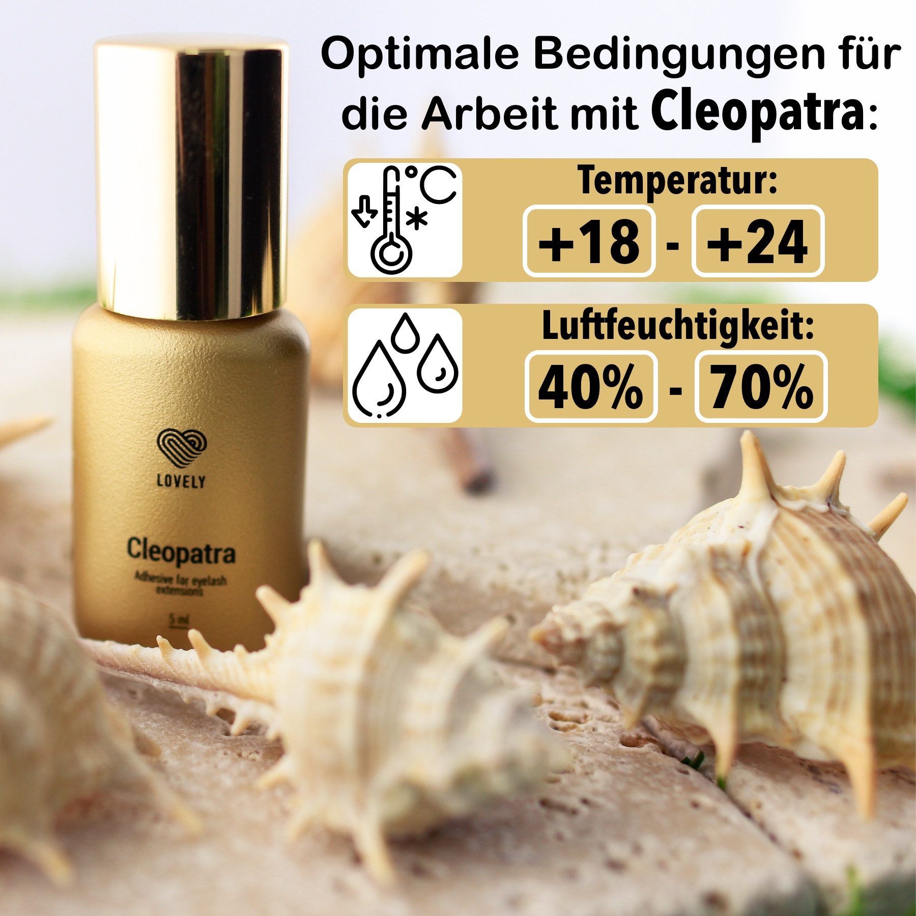 Lovely Wimpernkleber CLEOPATRA für professionelle Wimpernverlängerung 2, 5 oder 10ml, Für professionelle WImpernverlängerung, Schnelle Trocknungszeit