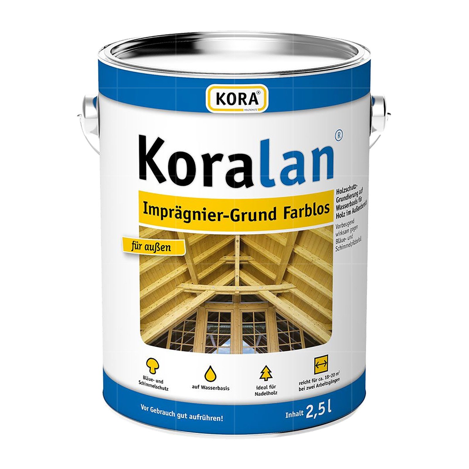 KORA Holzgrundierung Koralan Imprägniergrund Farblos - 2.5 Ltr