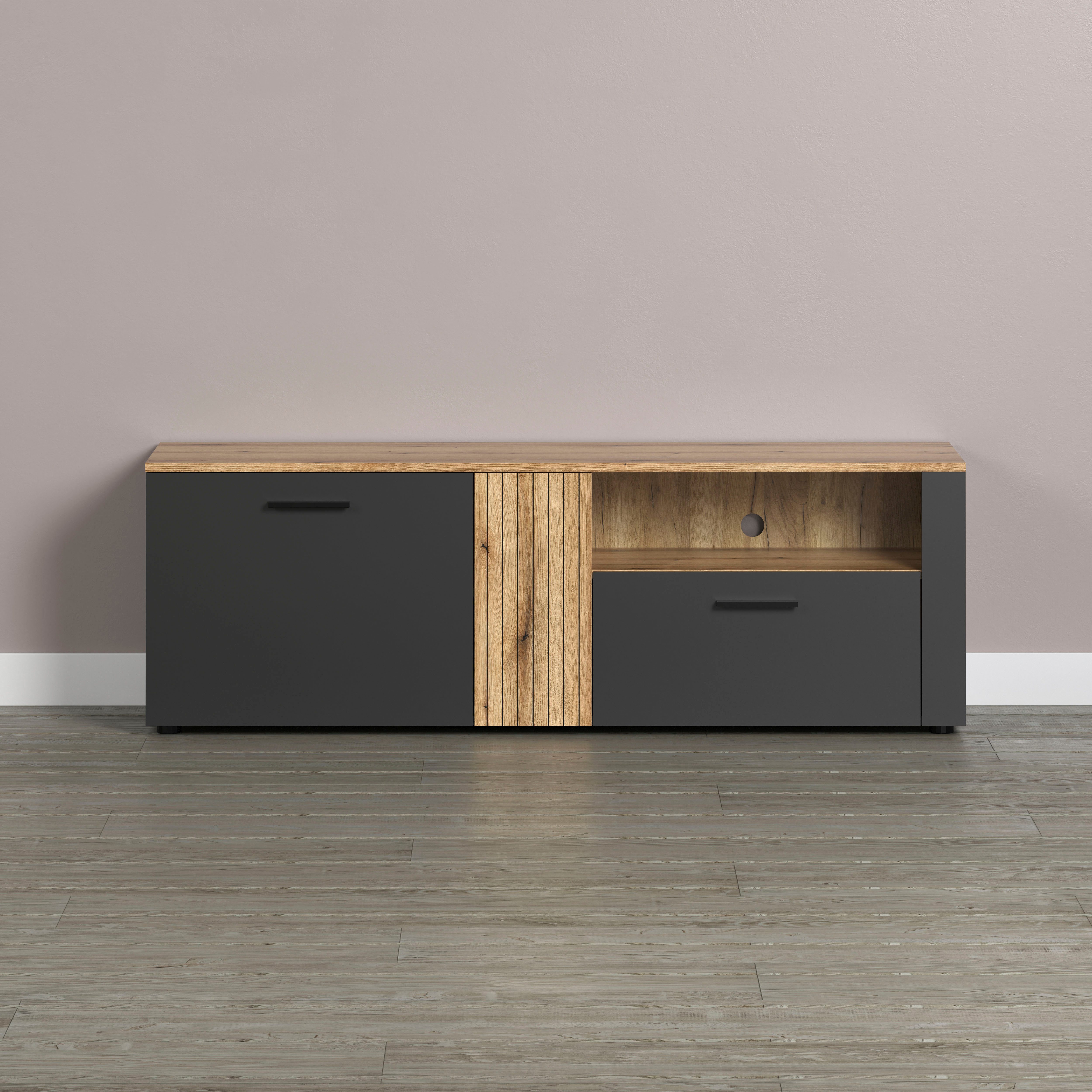 Home affaire TV-Bank Estepona (1 St), TV-Board, 2 Türen, 1 Schublade, 1 Fach - (B/T/H) 150/42/50 cm