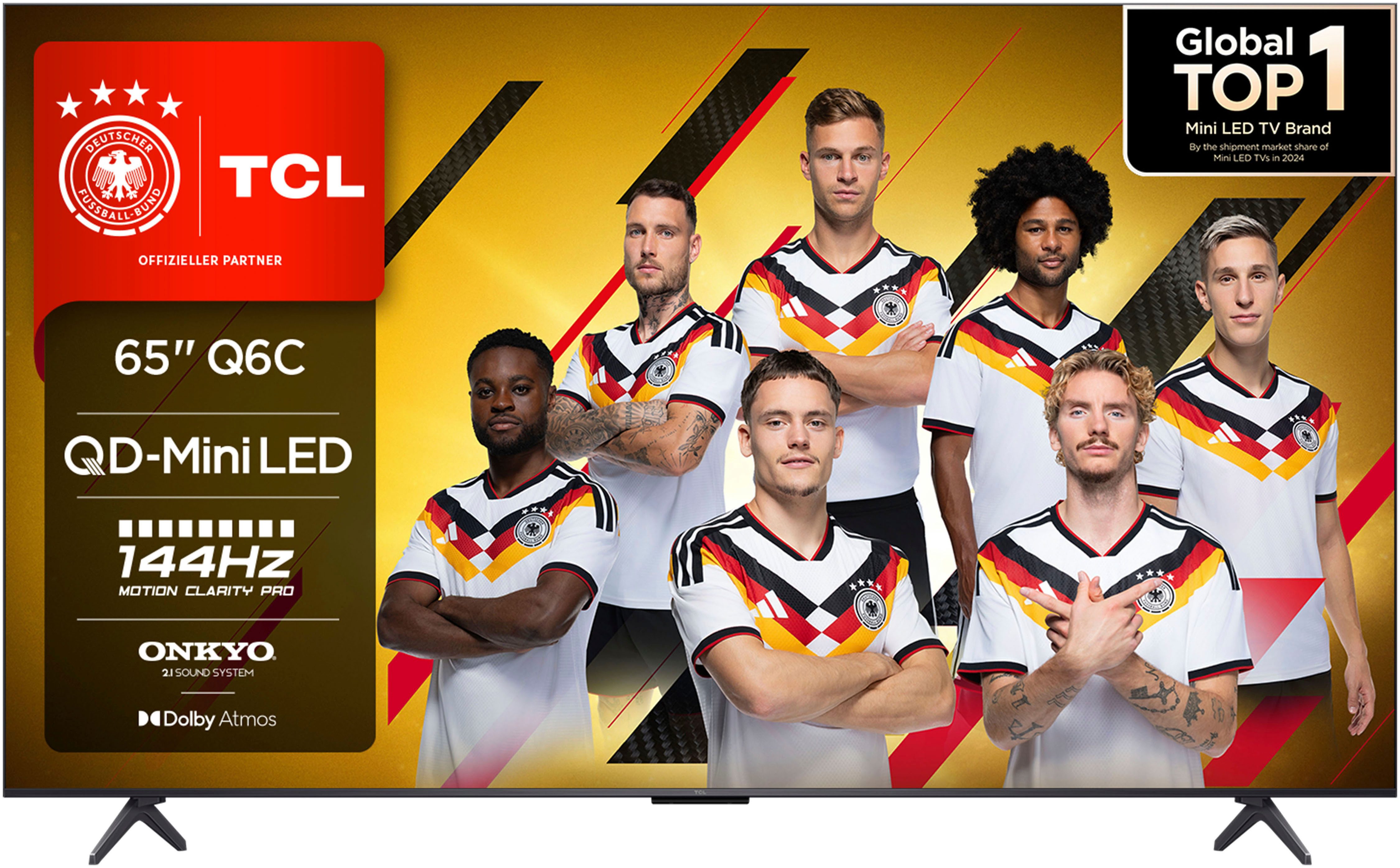 TCL 65Q6CX1 Mini-LED-Fernseher (164 cm/65 Zoll, 4K Ultra HD, Smart-TV, Google TV, 4K Multi-HDR Dolby Vision, 144Hz, ONKYO Dolby Atmos, Apple Airplay 2)
