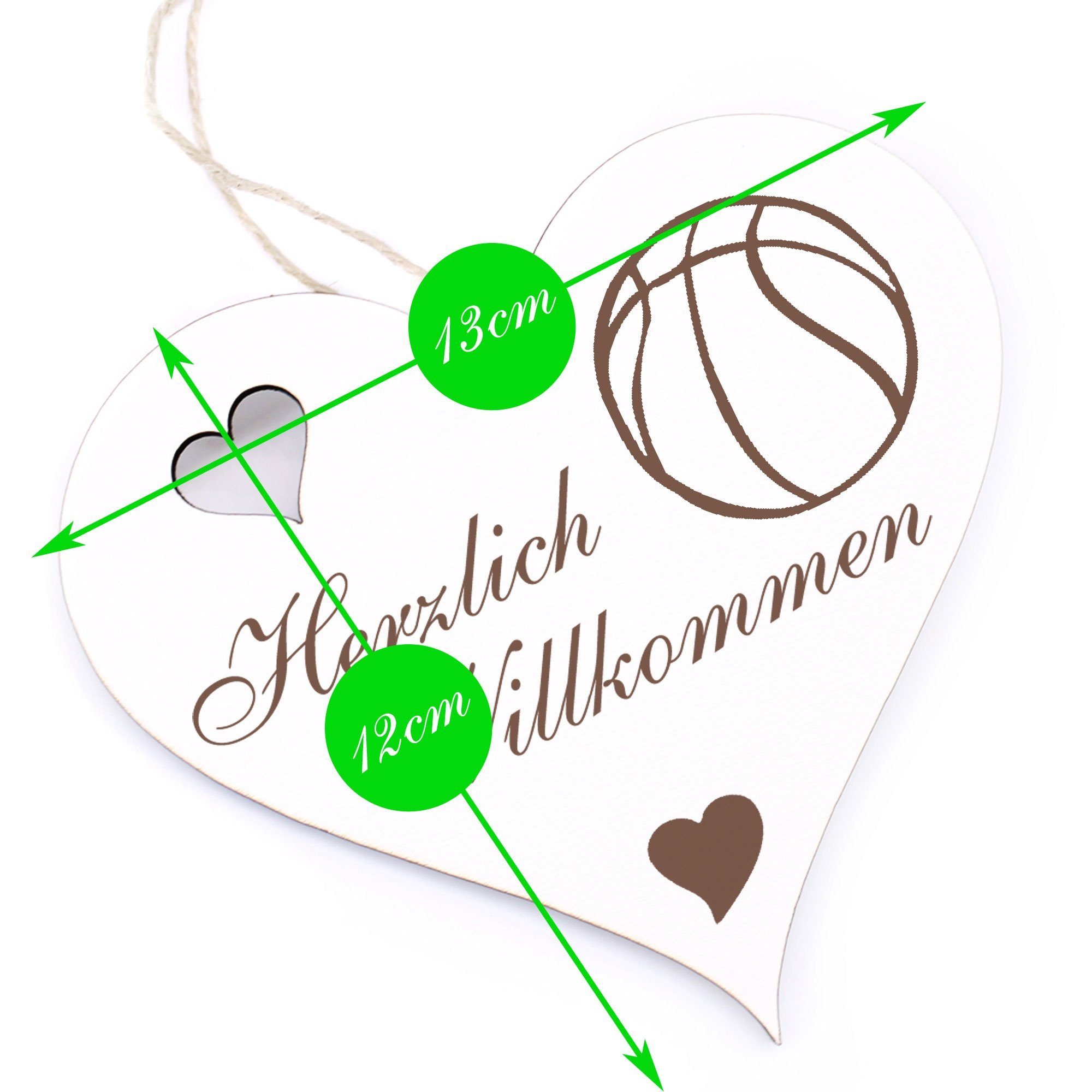 Dekolando Hängedekoration Herzlich - - 13x12cm Willkommen Basketball