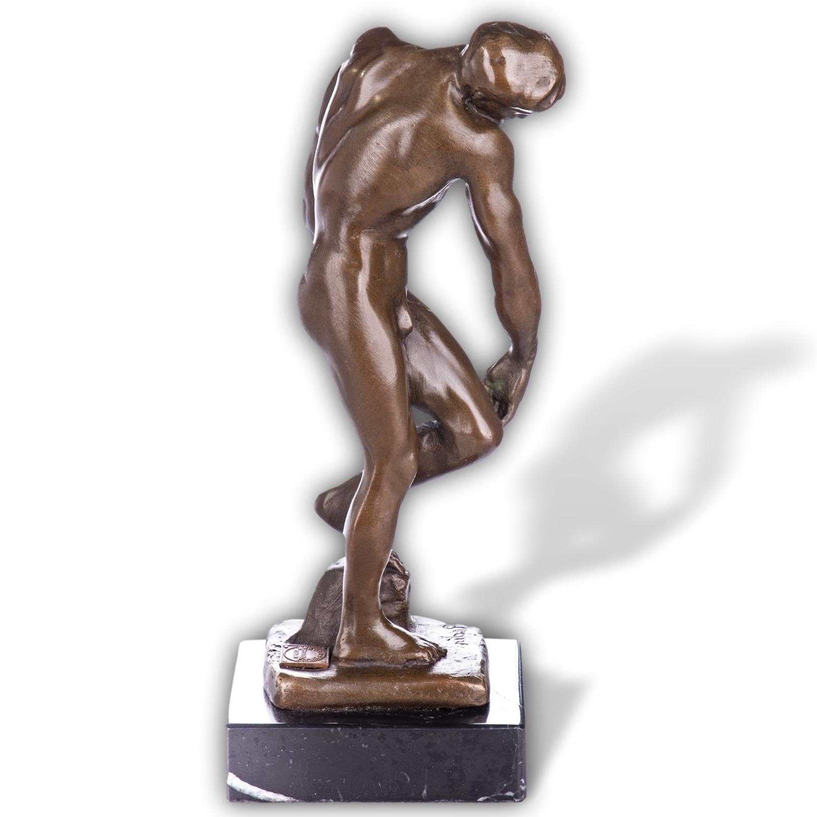 Kopie Adam Rodin Skulptur 20cm Replik nach Akt Skulptur Figur Bronze Aubaho Antik-Stil