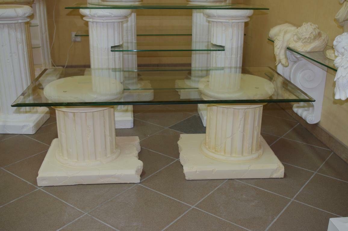 Antikes Wohndesign Couchtisch Couchtisch Wohnzimmertisch Glastisch Säulentisch Steintisch Antiker