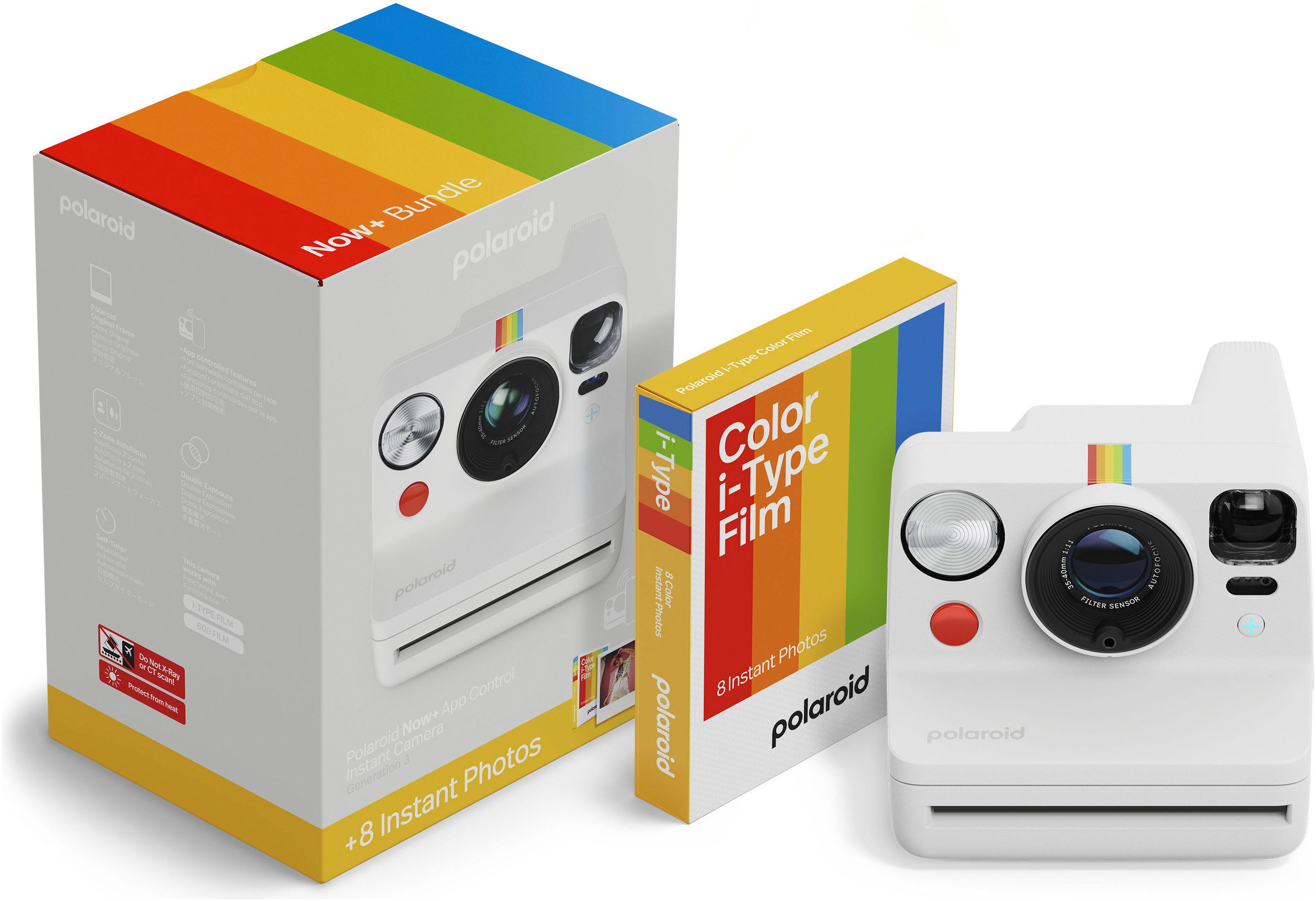 Polaroid Now+ Gen 3 + Farbfilm-Paket (8 Fotos) Sofortbildkamera