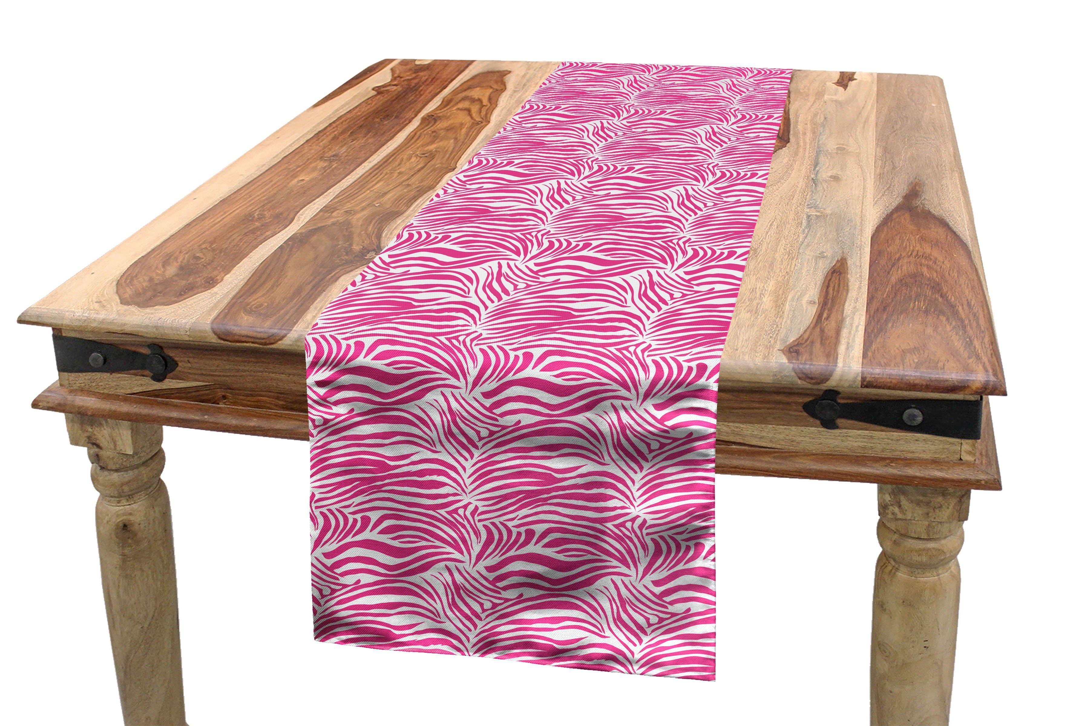 Abakuhaus Tischläufer Esszimmer Küche Tischläufer, Rechteckiger Zebra-Streifen Safari Dekorativer Tier