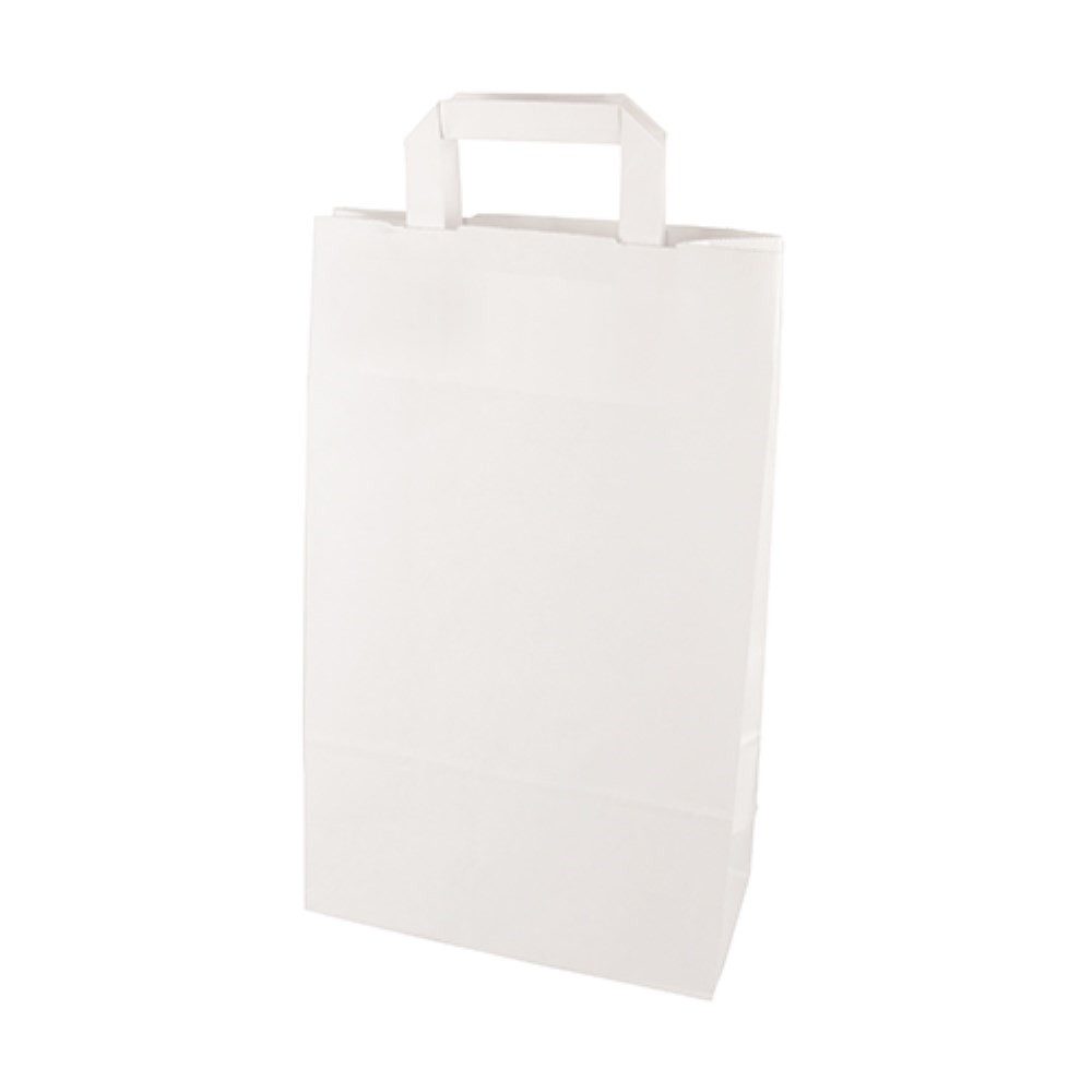 PAPSTAR Tragetasche 50 Tragetaschen, Papier 36 cm x 22 cm x 10 cm weiss mit Tragegriff