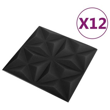 vidaXL Wandpaneel 3D-Wandpaneele 12 Stk 50x50 cm Origami Schwarz 3 m²