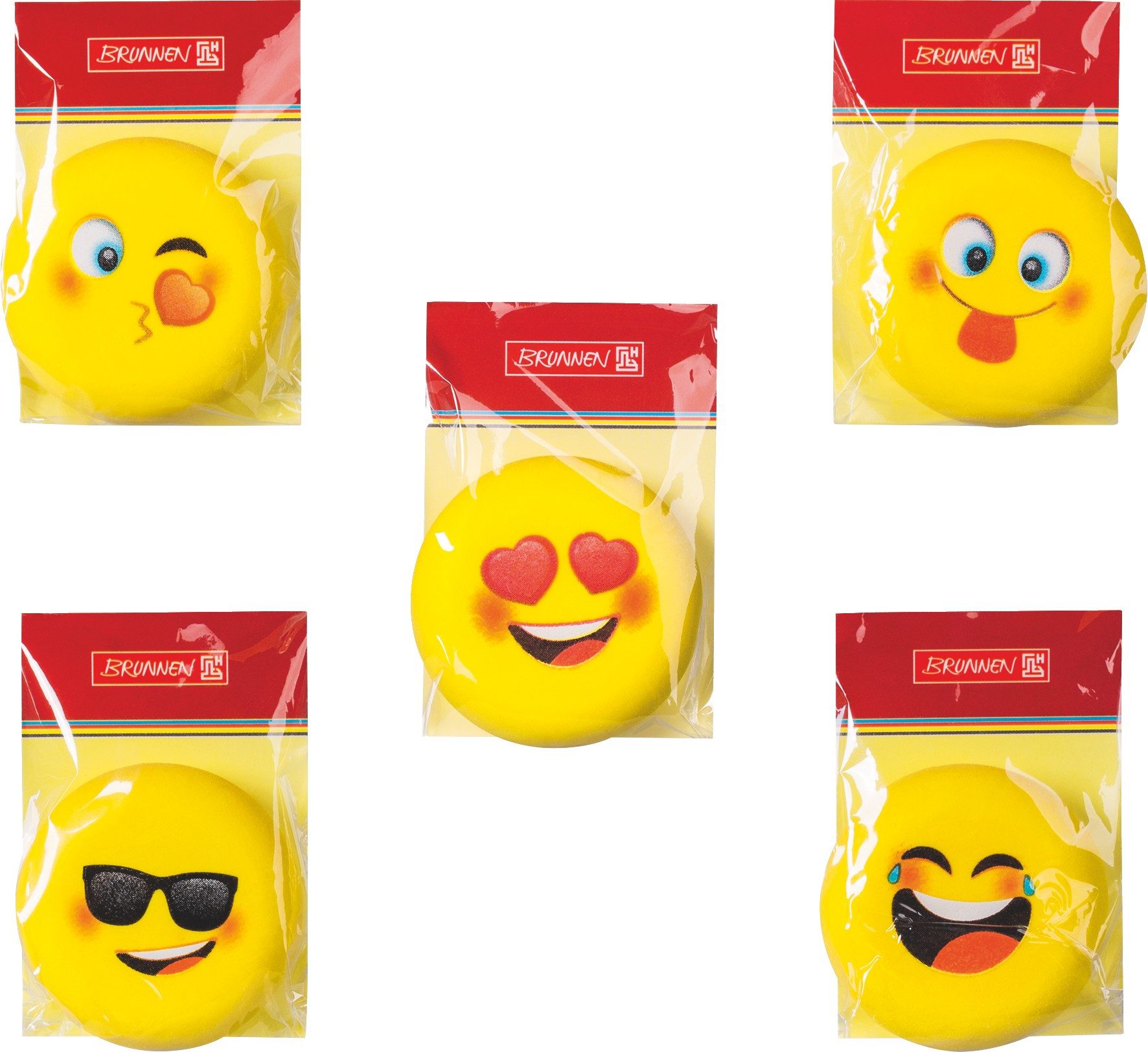 Baier & Schneider Radiergummi Radiergummi Happy 6 Stück Set für Bleistifte, geeignet für Bleistifte