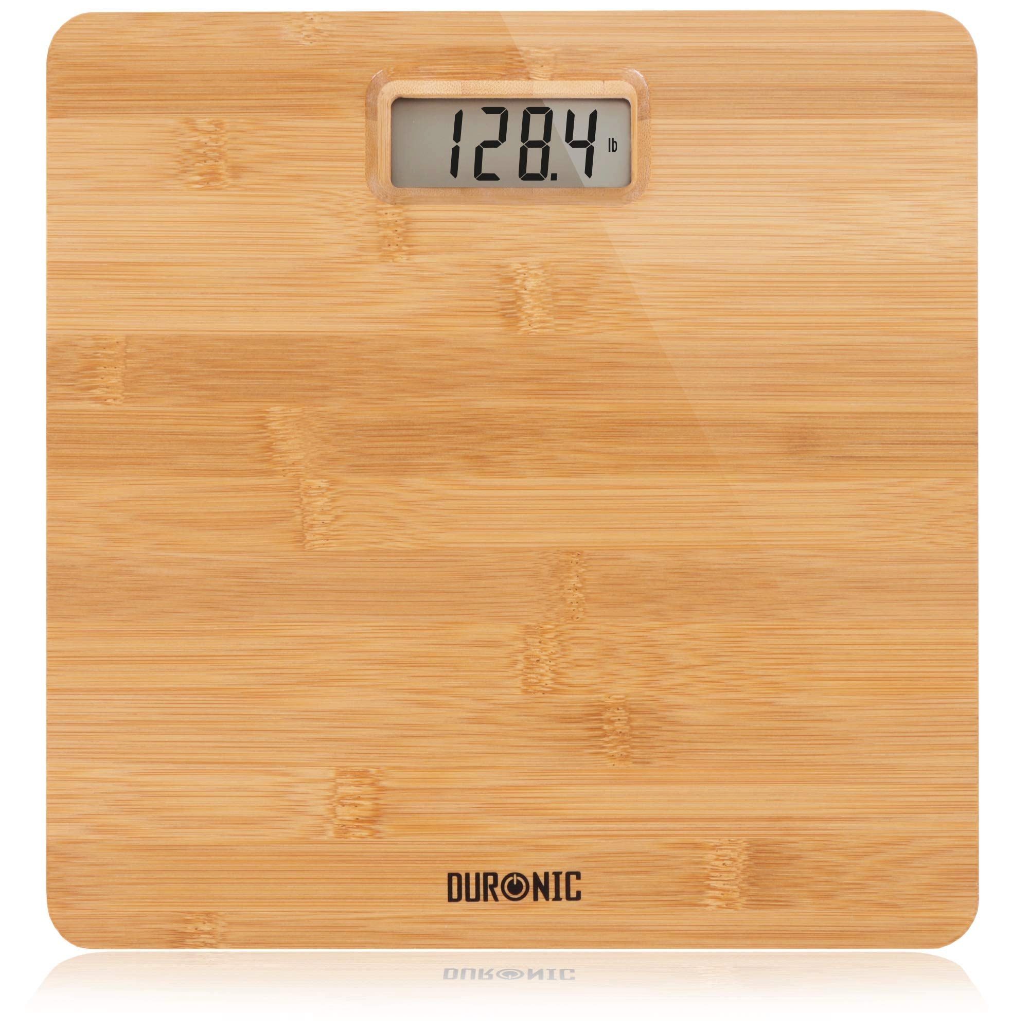 Duronic Personenwaage, BS503 Personenwaage aus Bambus Holz, Waage bis 180 kg, 28 x 28 cm
