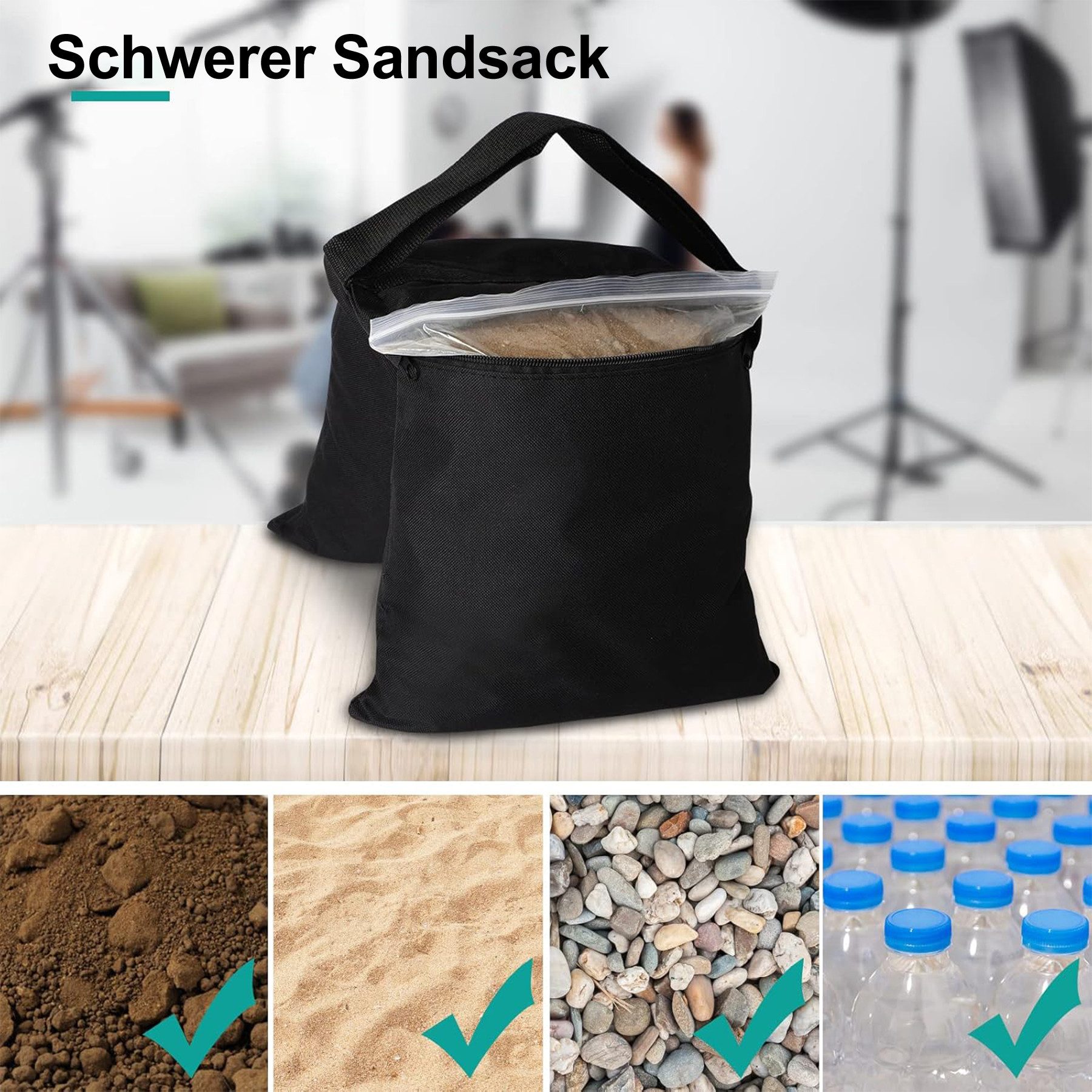 Mutig Beschwerungsgewicht 4 Stück Sandbags Sandsack für Stativ Fotografie, 29*27cm, Nylon GegenGewichte, zur Beschwerung Abspannung Einer Bespannung, (Basics Fotografische Leere Sandsack-Sets, für Garten,Outdoor-Aktivitäten, Camping, Angeln, trand, Baustelle), Fotografen,Camper,Angler,Outdoor-Enthusiasten, Veranstalter,Handwerker