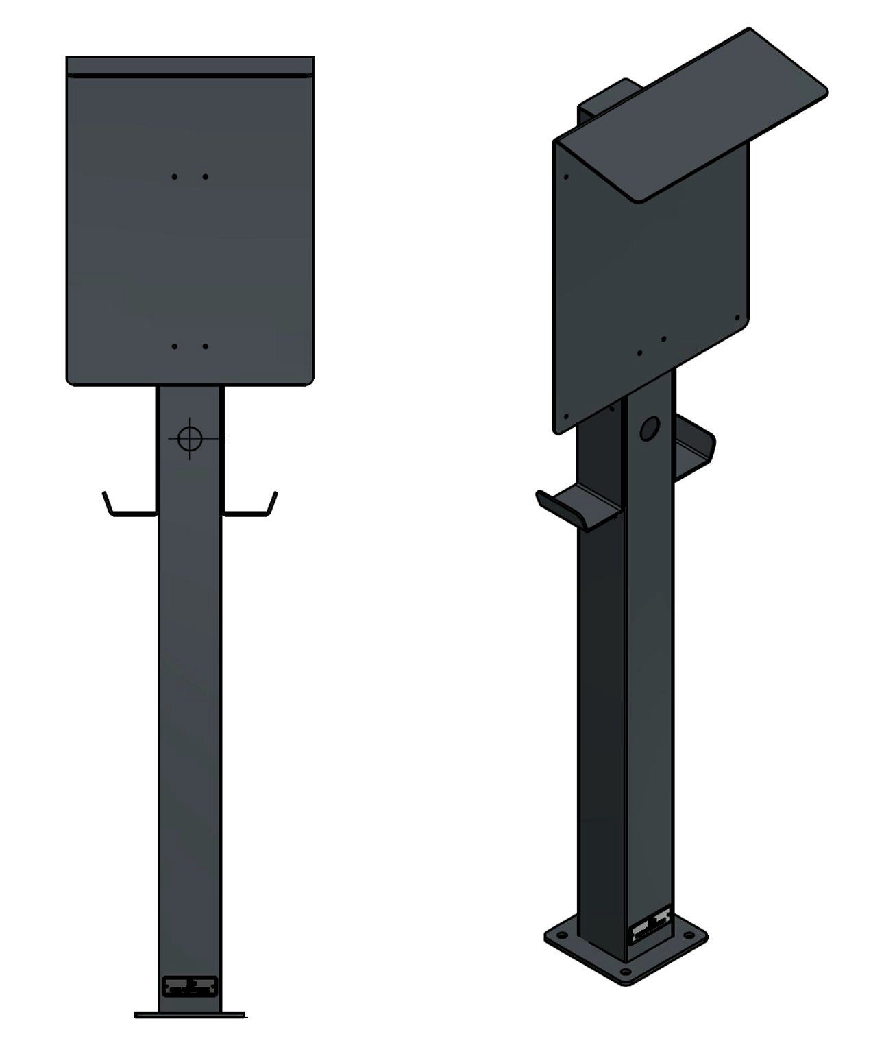 Elektroauto-Ladestation-Halterung Ladesäule passend für OpenWB Series 2 Duo / Standard Wallbox m...