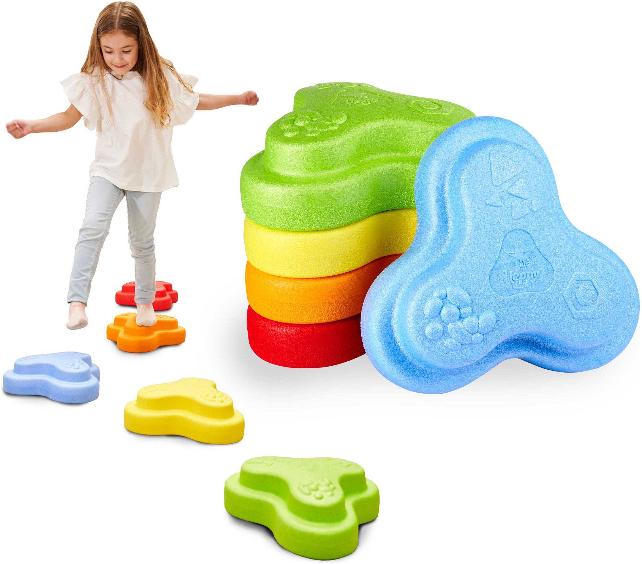 BIG Balancetrainer BIG Heppy Rocks, Spielsteine, mit drei verschiedenen Oberflächenstrukturen