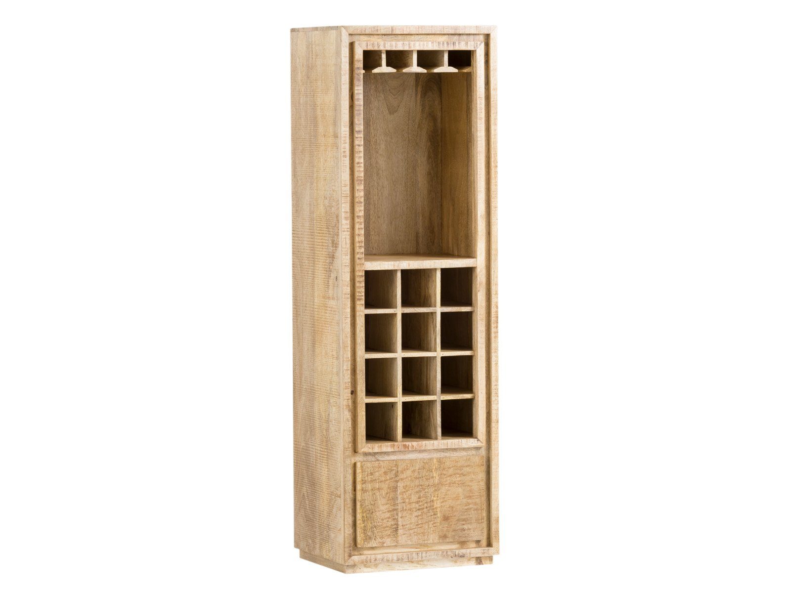 mit Mangoholz, aus Blackdale und massivum Wohnwand (2-St) TV-Bank Weinschrank,