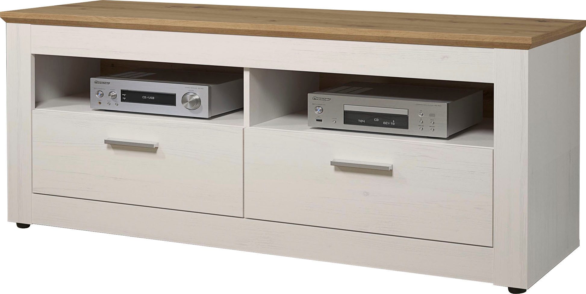 Home affaire Lowboard Nybro TV-Kommode, TV-Unterteil mit 2 Schubladen & 2 Fächern - (B/T/H) 148/45/59 cm