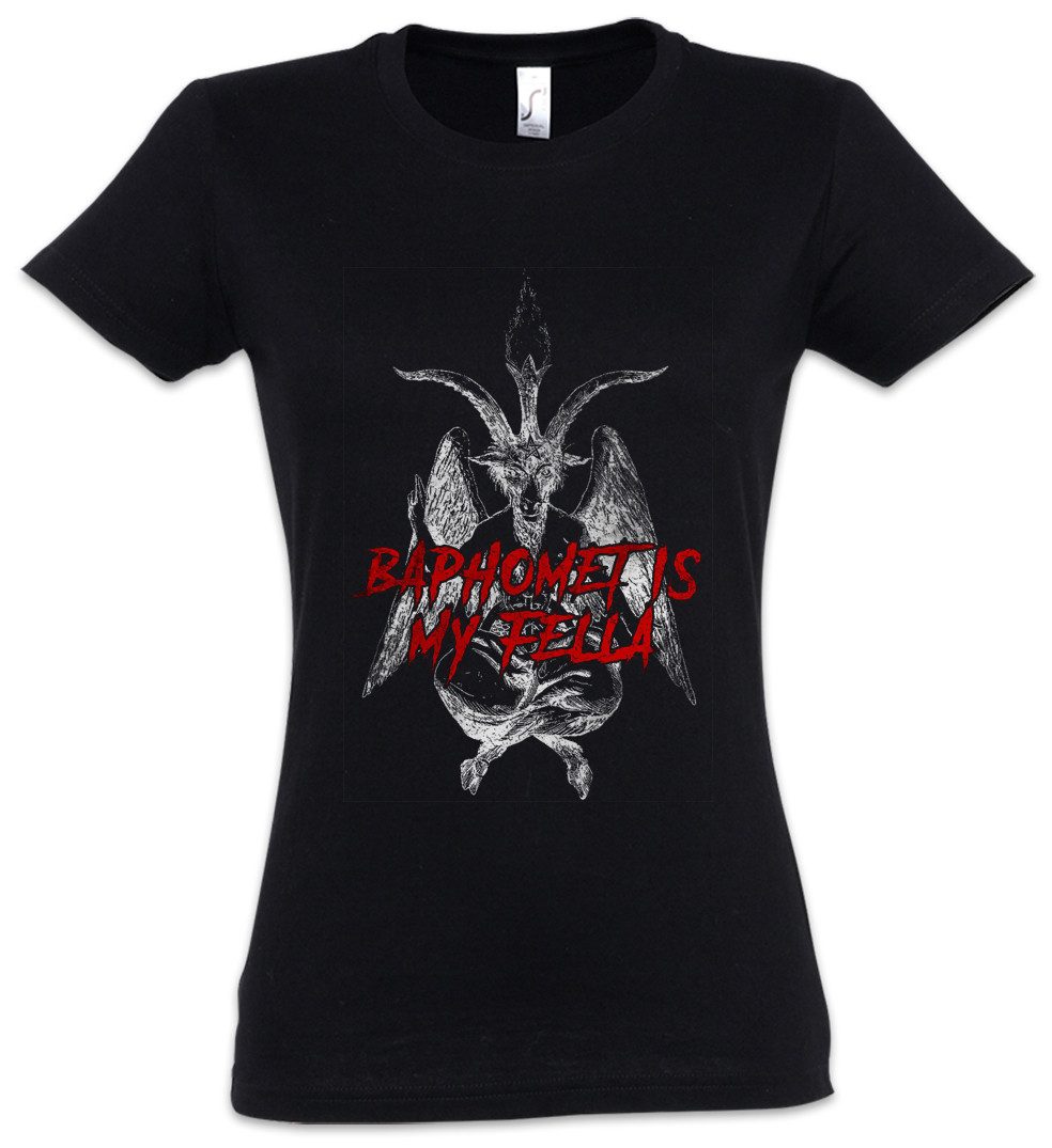 Urban Backwoods Print-Shirt Baphomet Is My Fella Damen T-Shirt Aleister Pentagram Religion 666 (1-tlg) Satan Crowley Teufel Devil