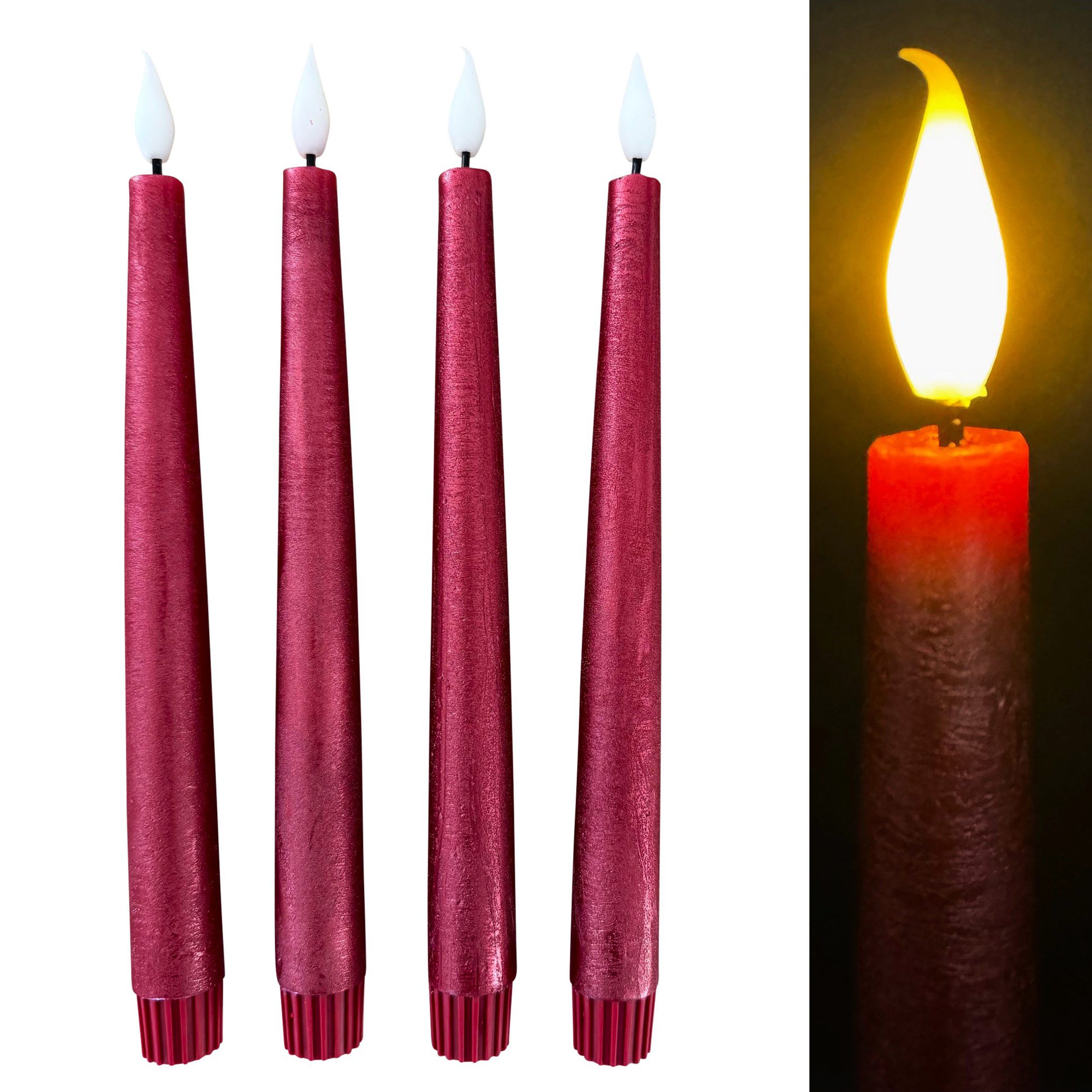 Online-Fuchs LED-Kerze 4 LED Stabkerzen aus Echtwachs im Set mit Touch & Ti günstig online kaufen