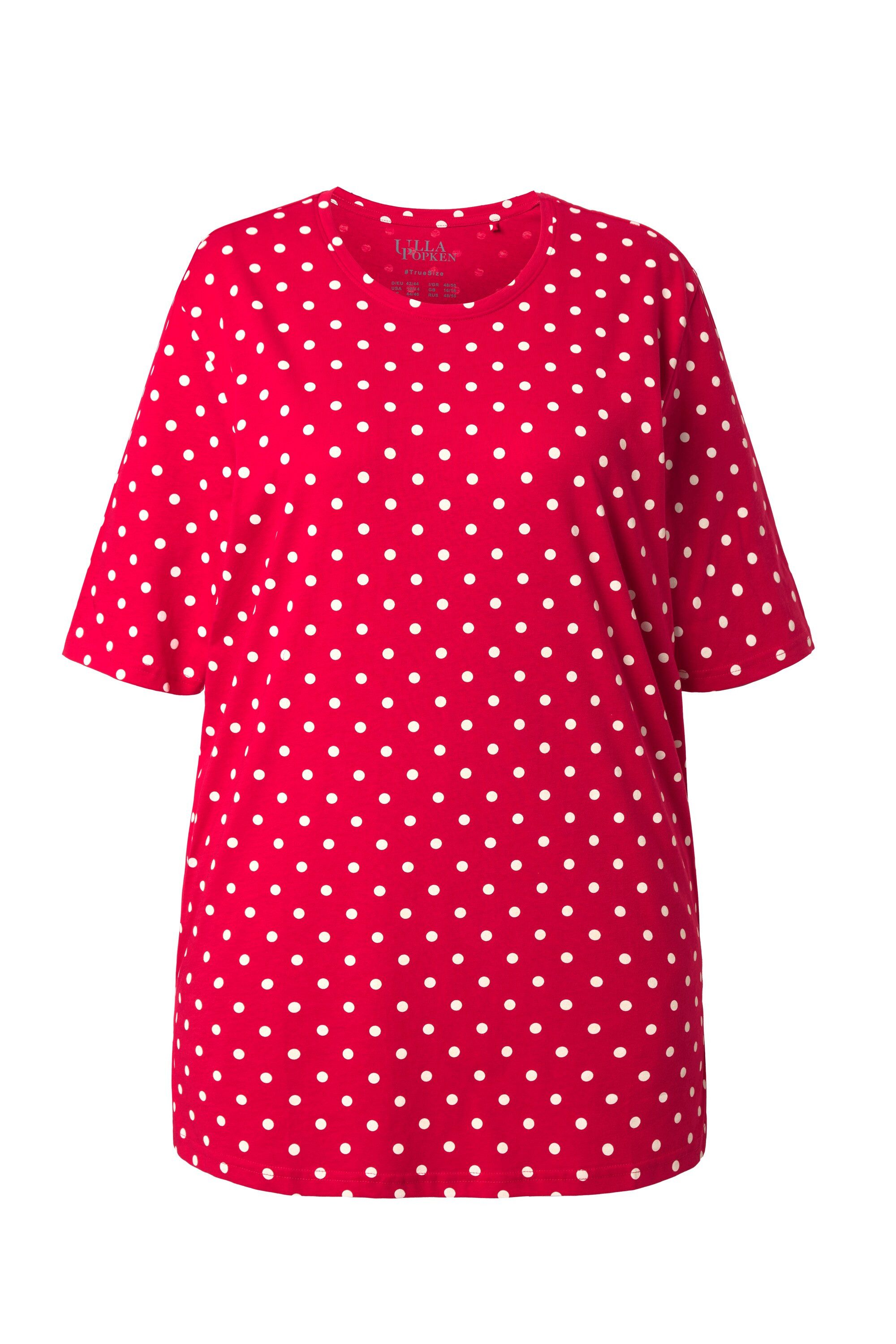 Ulla Popken T-Shirt T-Shirt Punkte Relaxed Rundhals Halbarm günstig online kaufen