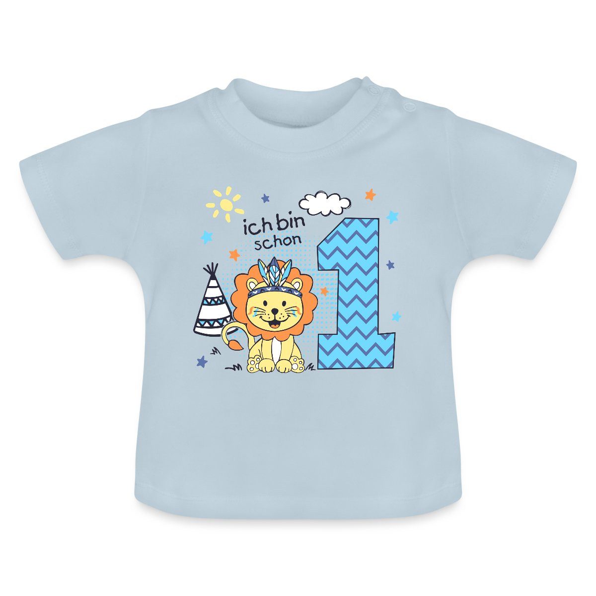 T-Shirt Ich Bin Schon 1 Löwe Geburtstag Geschenk Baby Bio-T-Shirt mit Rundhals