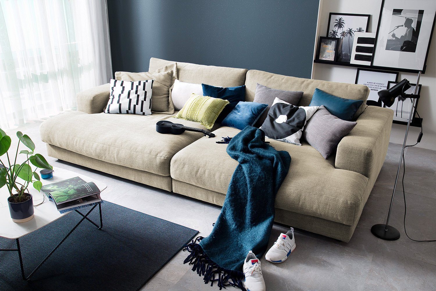 KAWOLA Big-Sofa »MADELINE«, Sofa Stoff od. Cord verschiedene Farben
