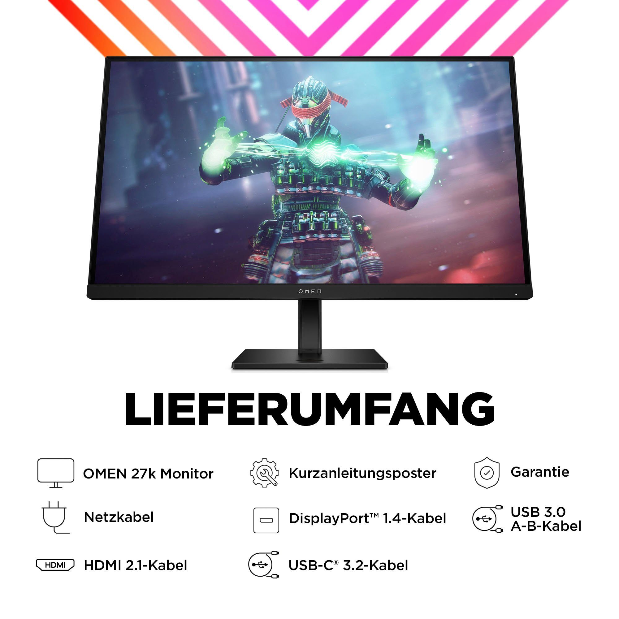 HP OMEN 27k (HSD-0162-A) Gaming-Monitor (69 cm/27 ", 3840 x 2160 px, 4K Ultra HD, 1 ms Reaktionszeit, 144 Hz, IPS)