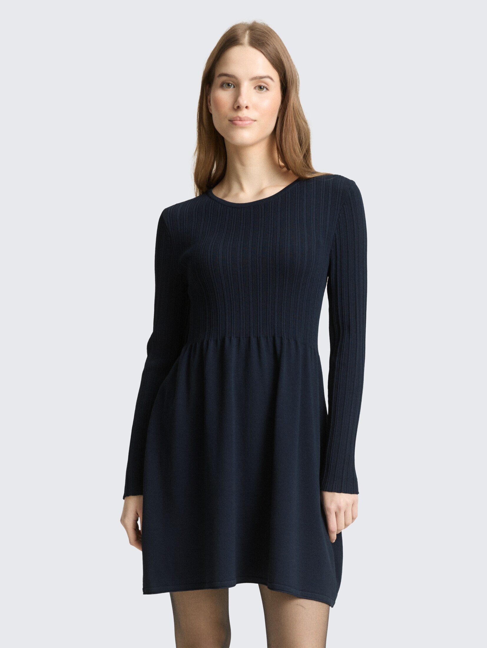 TOM TAILOR Denim Sommerkleid Kleider & Jumpsuits Mini-Kleid mit Rippstruktur