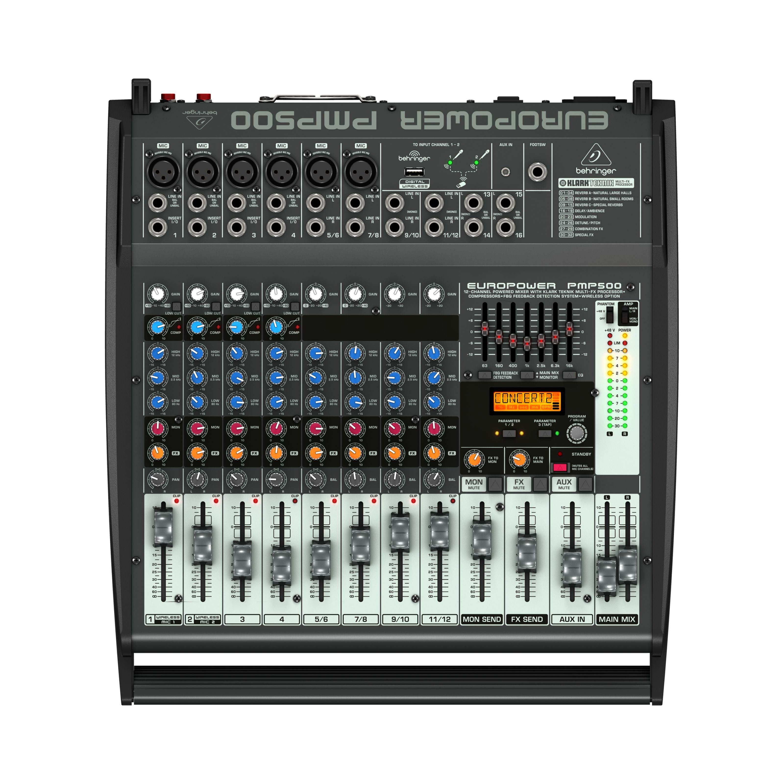 Behringer Mischverstärker (PMP500 EUROPOWER 500W 12-Channel Powermixer - Powermixer)