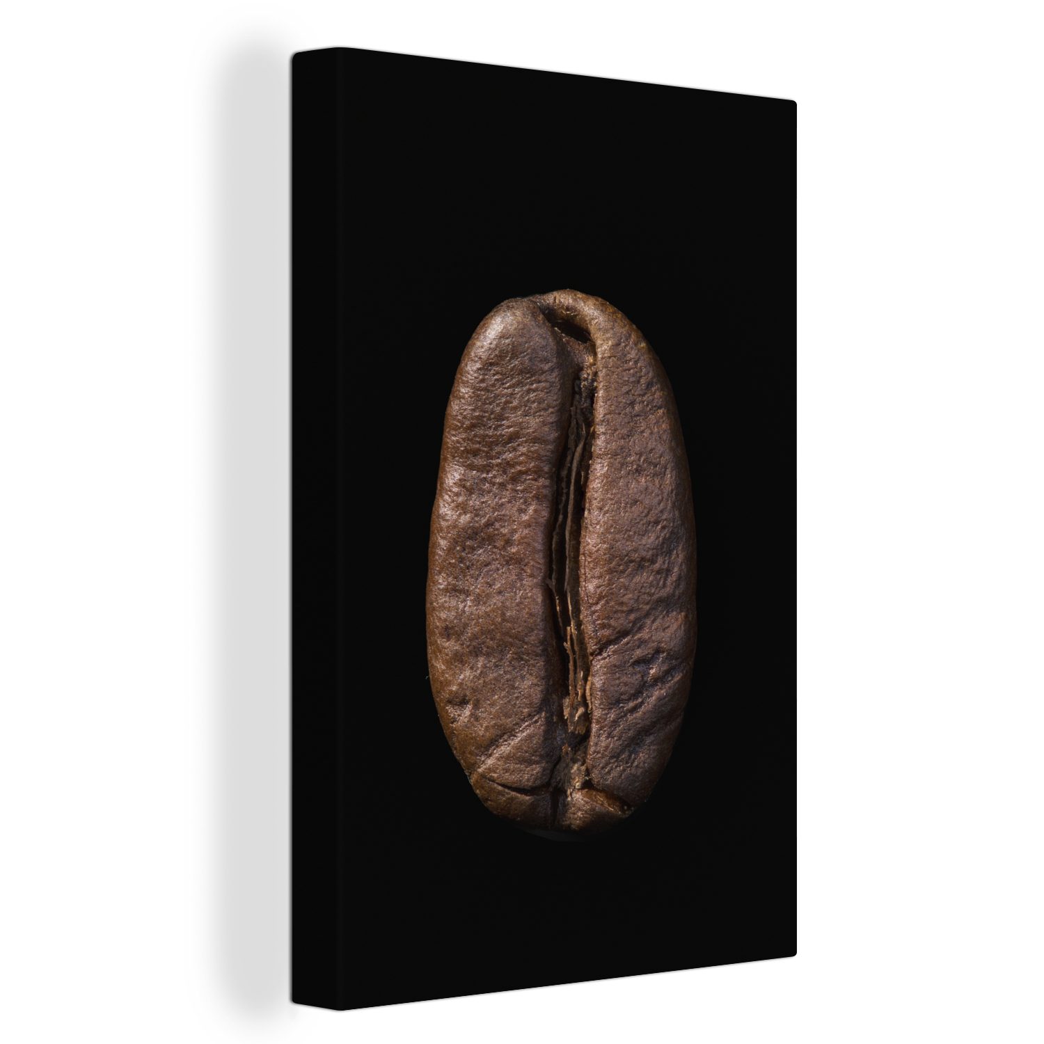 OneMillionCanvasses® Leinwandbild Nahaufnahme einer Kaffeebohne, (1 St), Leinwandbild fertig bespannt inkl. Zackenaufhänger, Gemälde, 20x30 cm