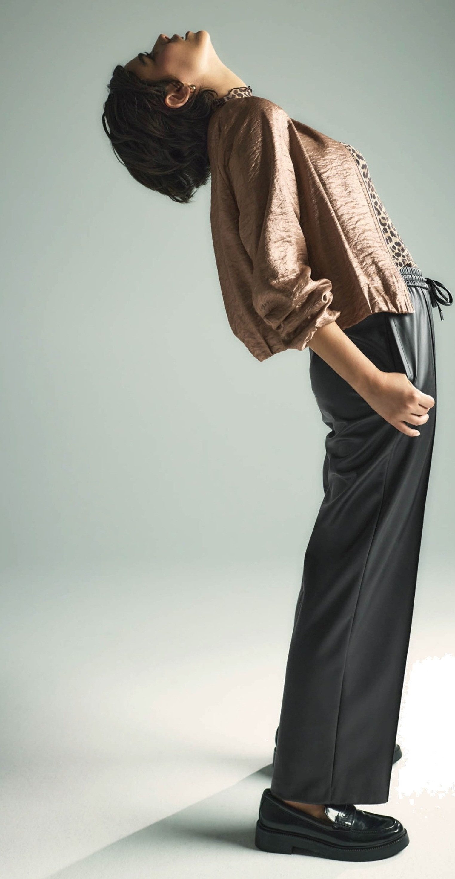Zero Stoffhose Damen in Lederoptik weites Bein 30 Inch weiteres Detail