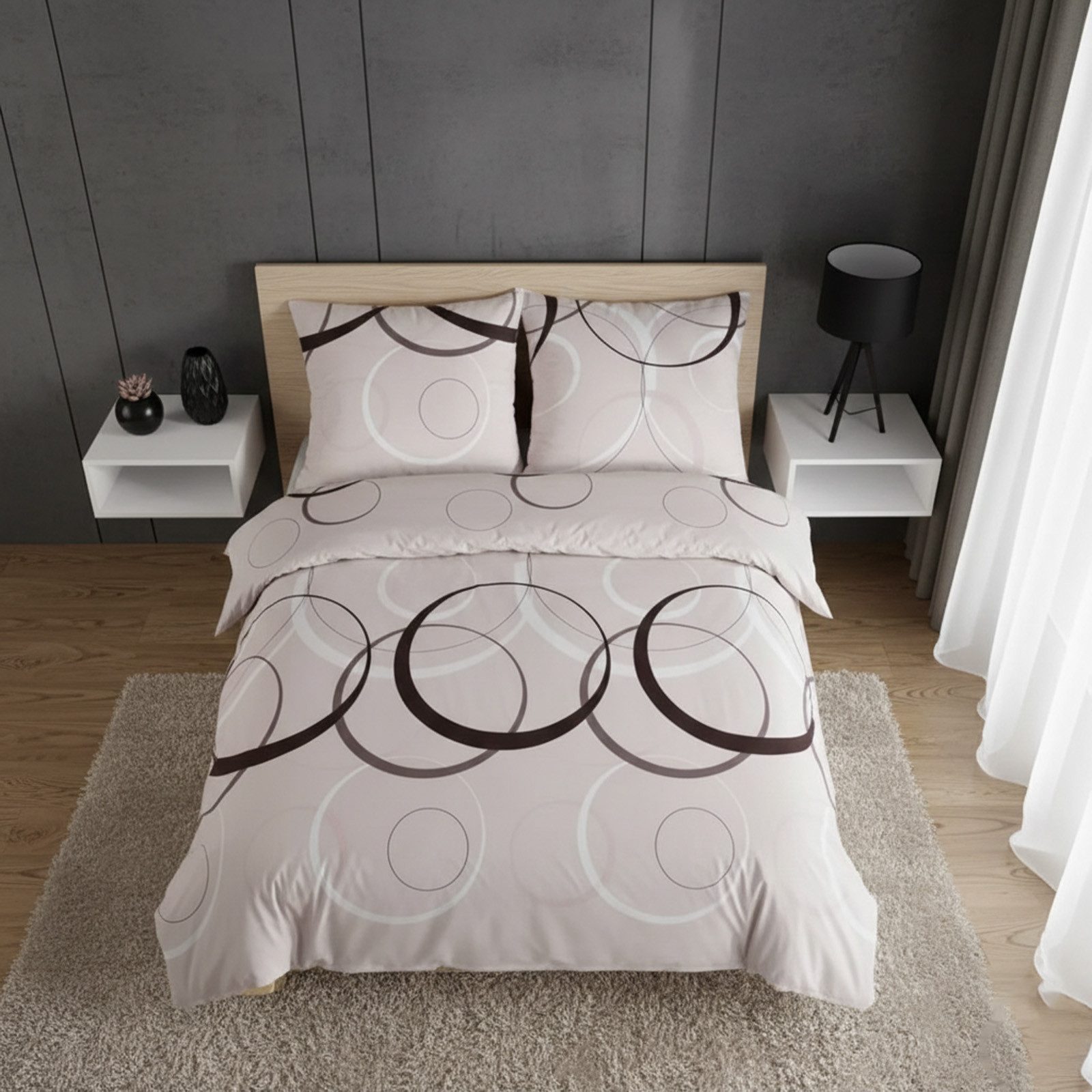 Buymax Bettwäsche Wave, Bettgarnitur, Bettbezug Set, Renforcé, 2 teilig, 100% Baumwolle
