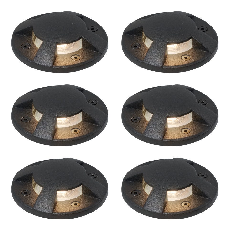 Qazqa LED Einbaustrahler 109282, ohne Leuchtmittel, Warmweiß, QAZQA Außen Einbau­leuchte, gu10, Schwarz, Kunststoff, Modern