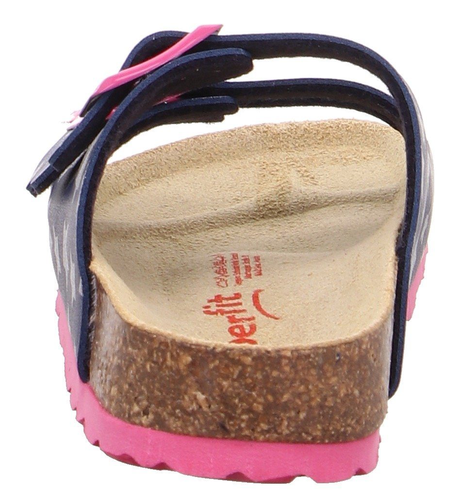 Superfit Fußbettpantolette WMS: Mittel allover blau-pink Hausschuh Print mit