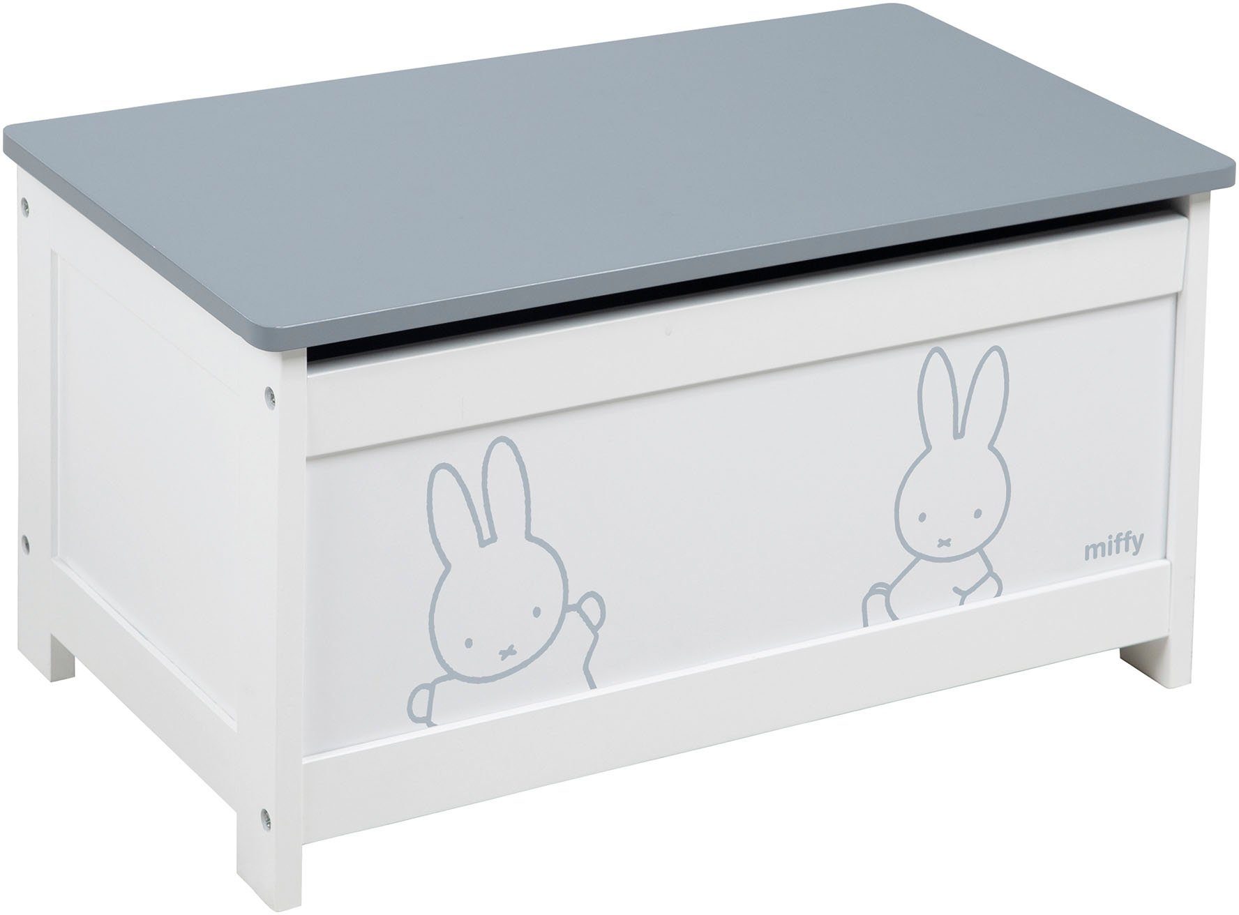 fürs weiß, Deckelbremse; mit Kinderzimmer miffy®, Truhe roba®