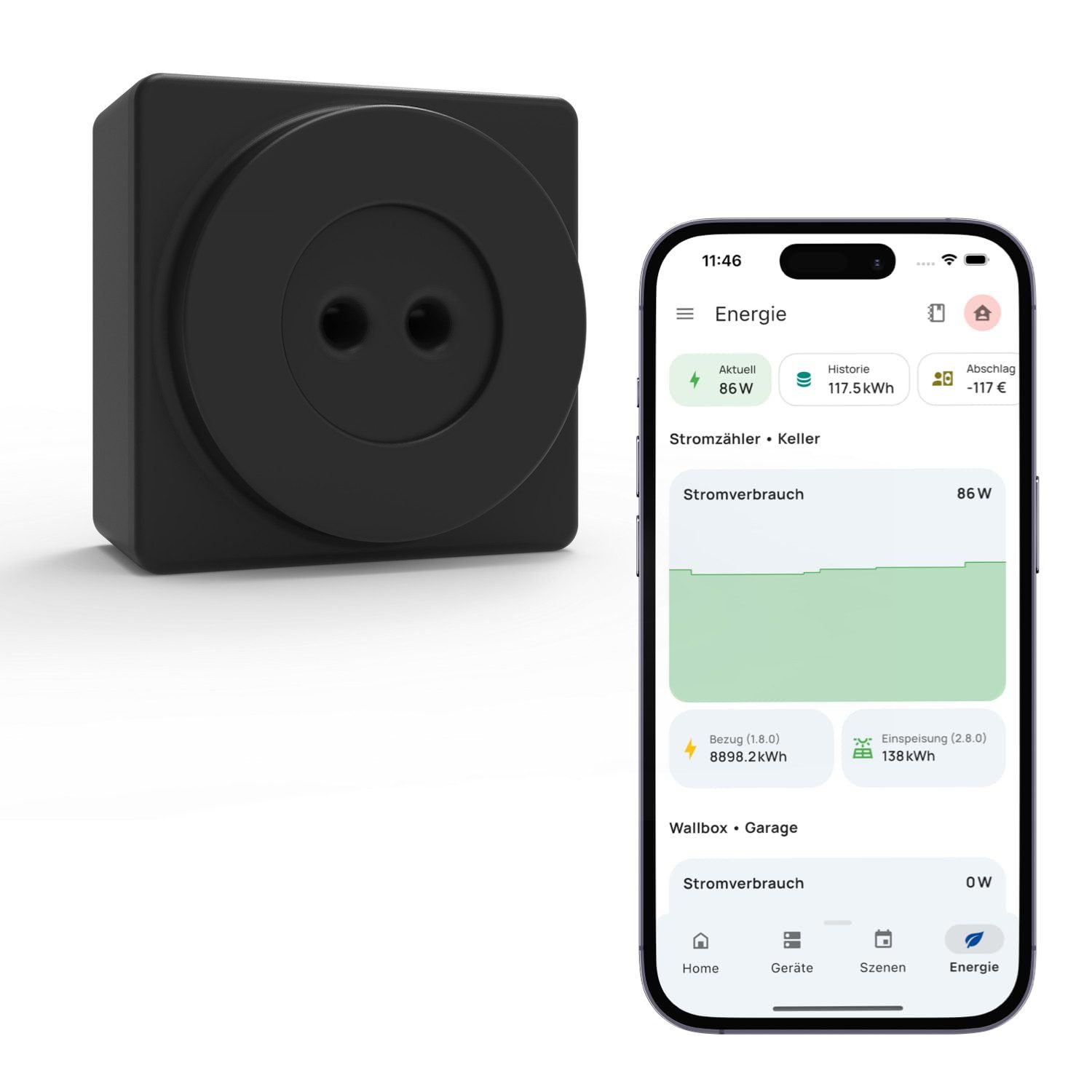 everHome everHome EcoTracker IR-Stromzähler EHZ auslesen-Lesekopf Smartmeter Smart-Home-Zubehör, Verbinde bis zu 10 Geräte von Shelly oder Wechselrichter direkt
