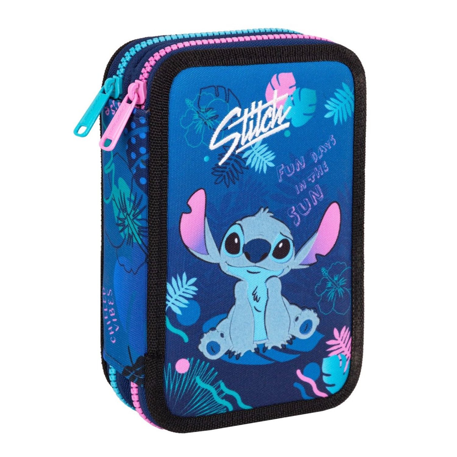 CoolPack Federmäppchen Stitch Zwei-Fach-Stiftmäppchen + Zubehör, Disney 100-Kollektion