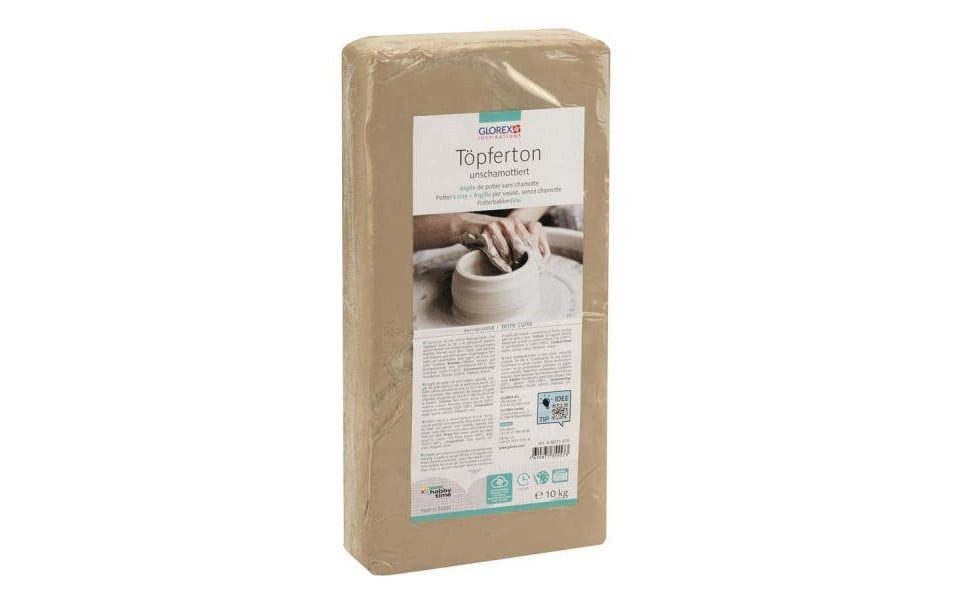Glorex Bastelnaturmaterial Glorex Töpferton 10 kg, weiß, unschamottiert