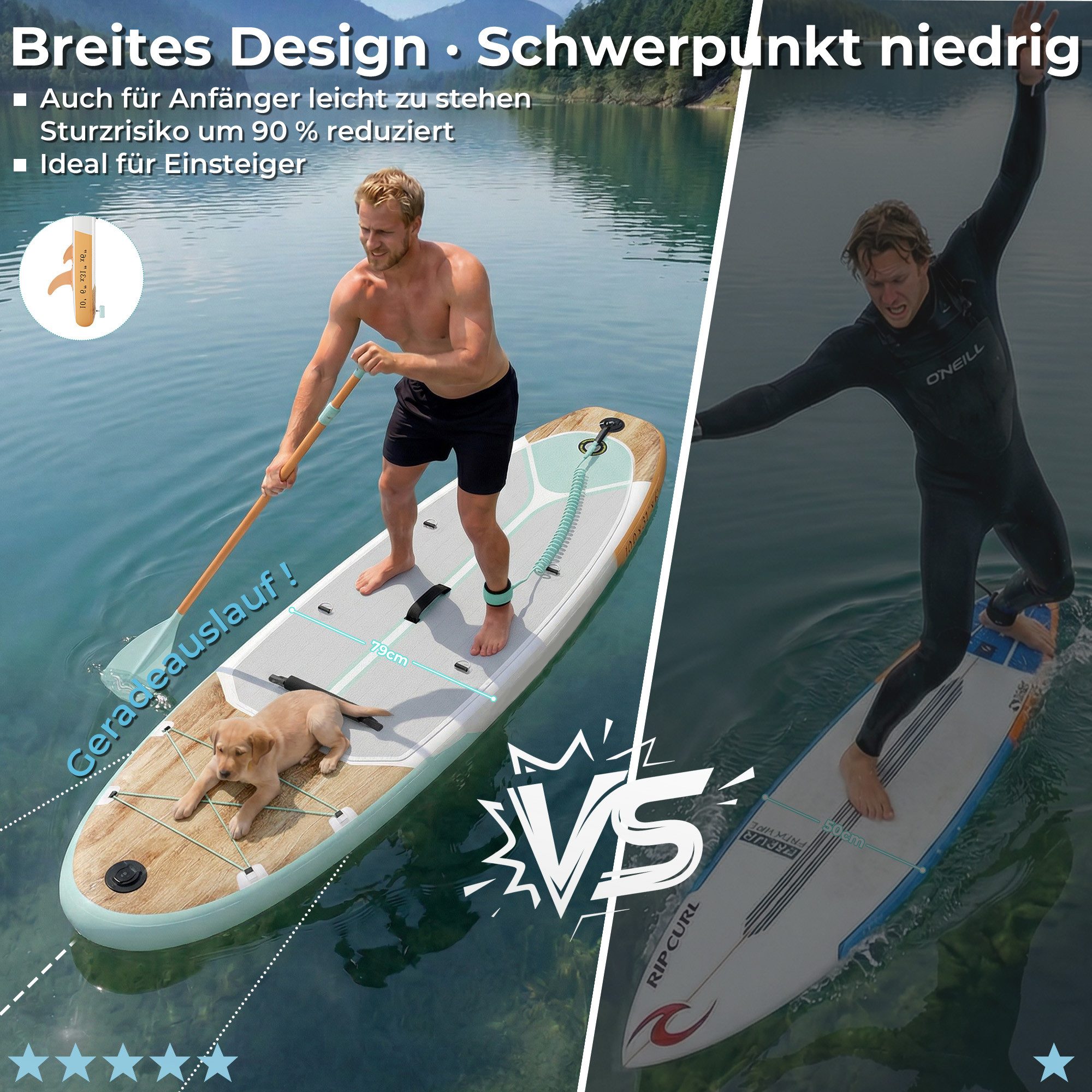 HOMALL Inflatable SUP-Board Aufblasbares SUP-Board Komplettset 320 cm Stand Up Paddle Board
