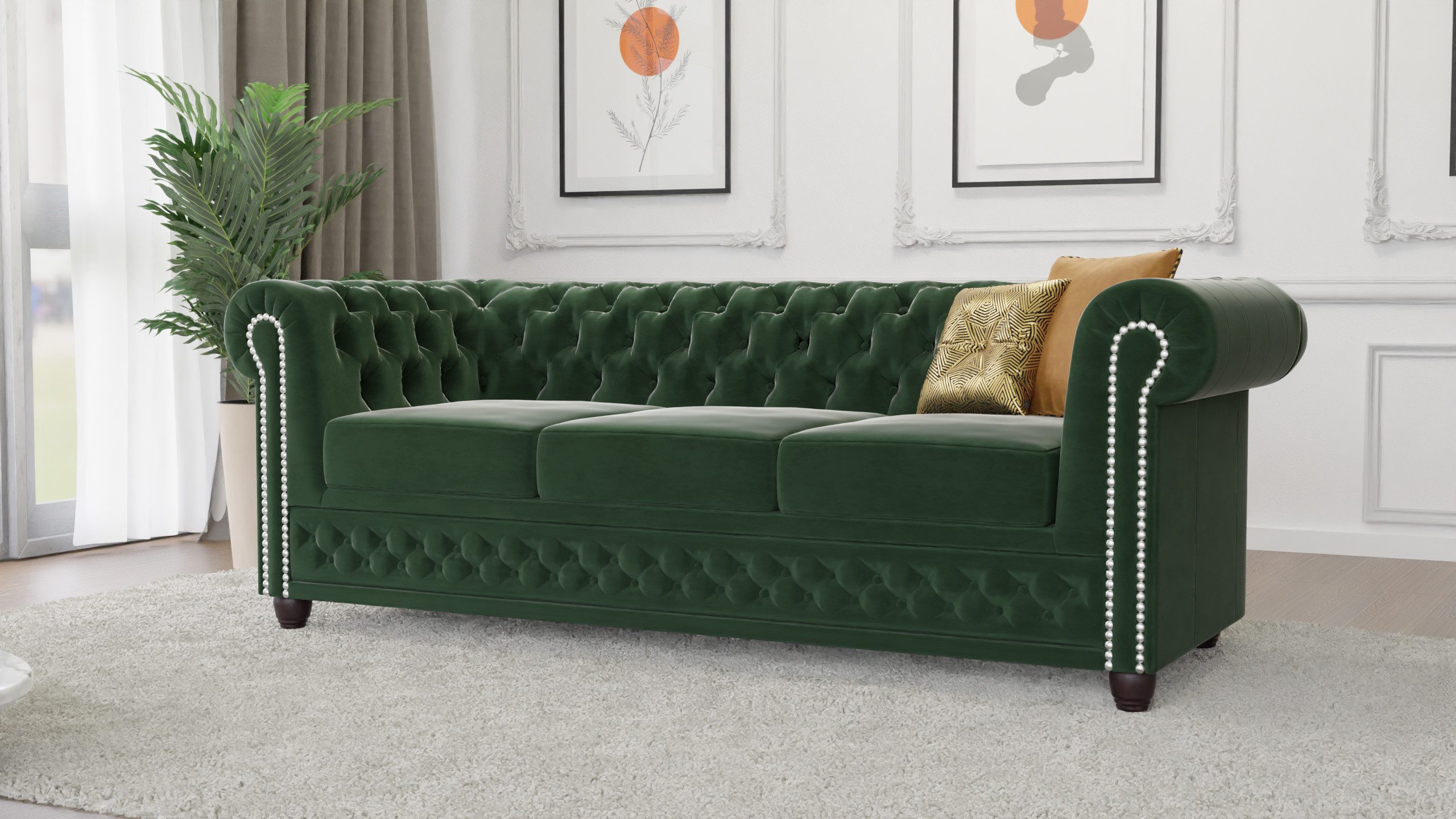 S-Style Möbel Chesterfield-Sofa Lena 3-Sitzer mit günstig online kaufen