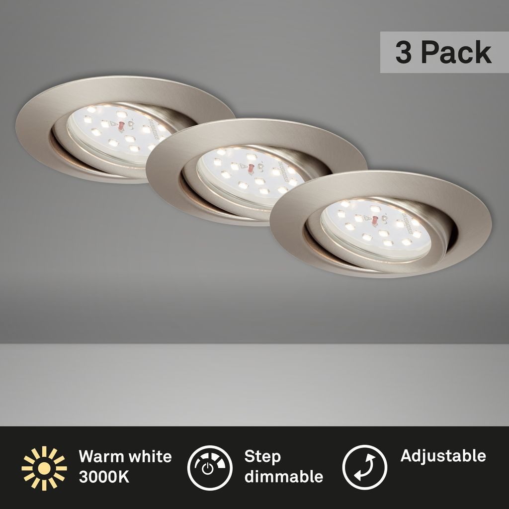 Briloner Leuchten LED Einbaustrahler 7172032, Dimmfunktion, LED fest integriert, 2700K - Extra-Warmweiß