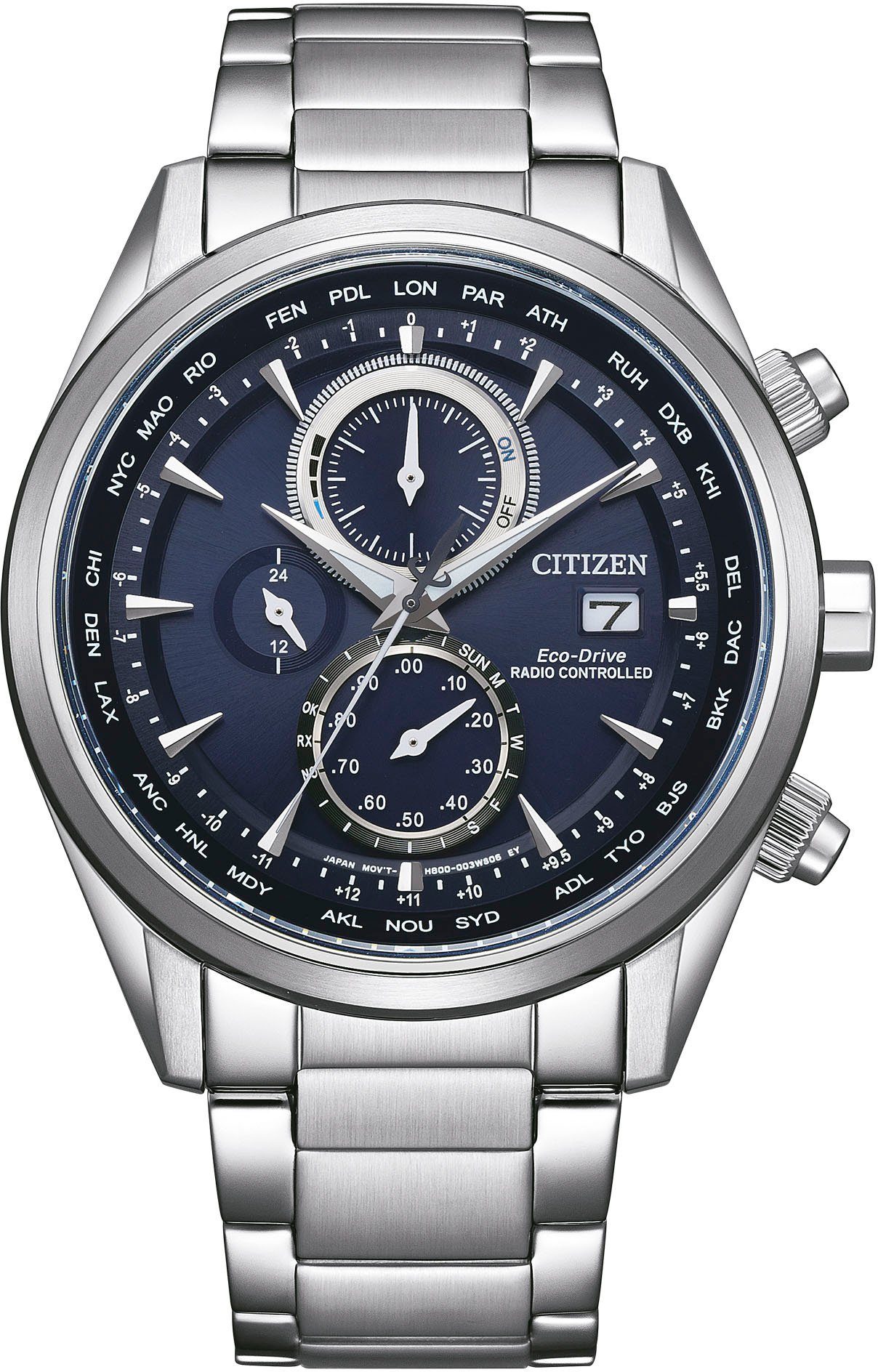 Citizen Funkuhr AT8260-85L, Solar, Edelstahlgehäuse, silberfarben  IP-beschichtet, Ø ca. 43 mm