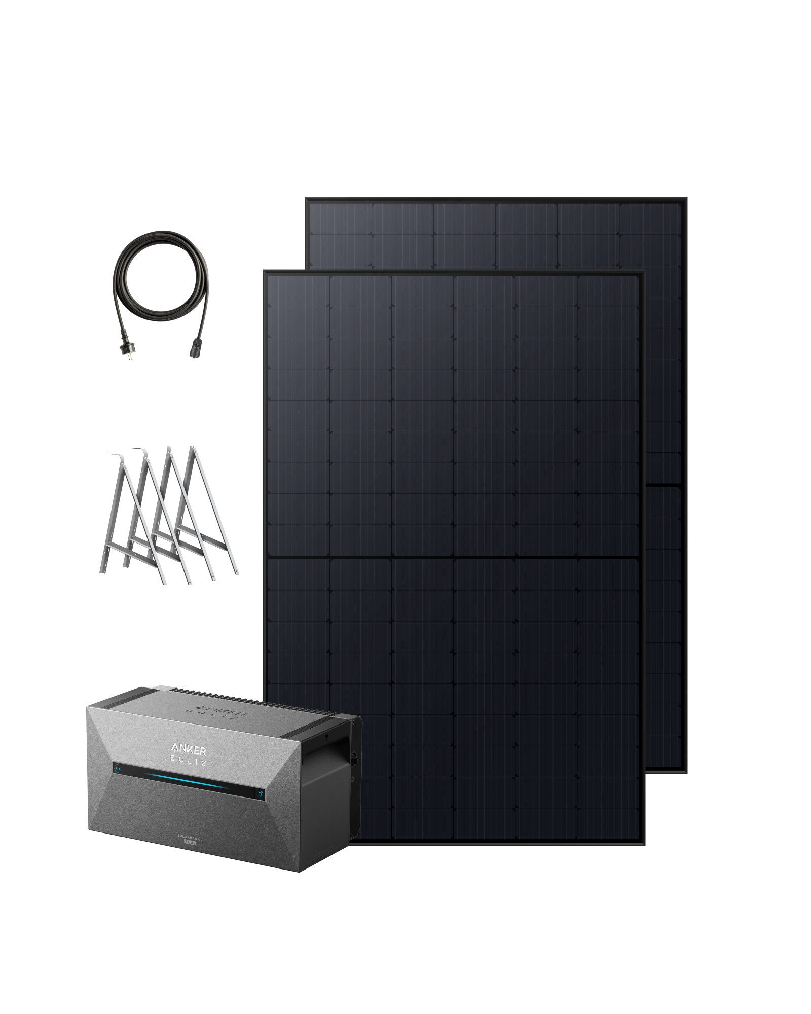 Anker Balkonkraftwerk Anker SOLIX Solarbank 2 E1600 Plus 1600Wh, 2×410W Balkonkraftwerk, (1-St), IP65