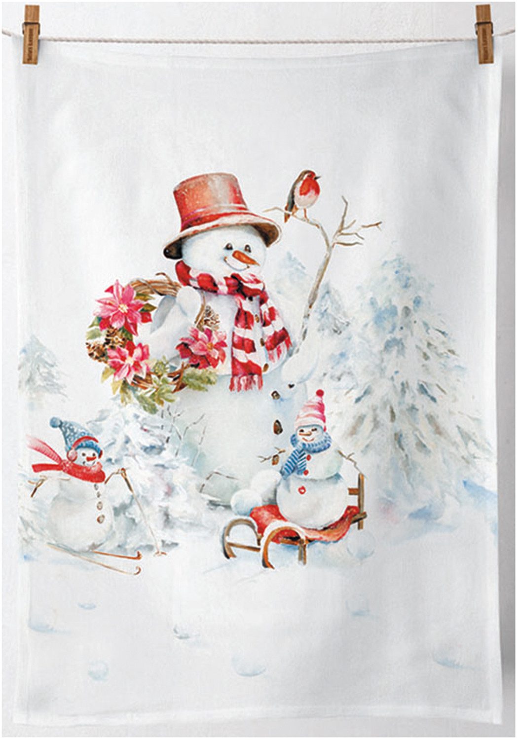 Ambiente® Geschirrtuch Sporty snowmen, (1-tlg., 1-teilig), günstig online kaufen