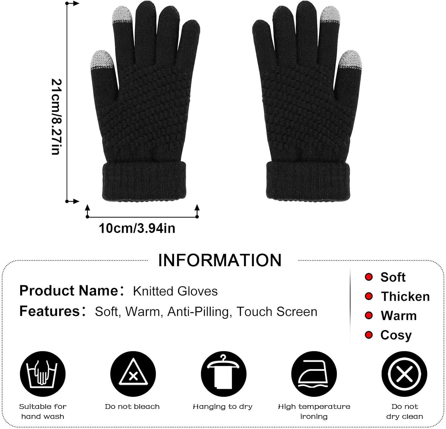 Alster Herz Alster Herz Fleecehandschuhe A0212 Schwarz Super Weiche Handschuhe, Unisex, Winter, Touchscreen