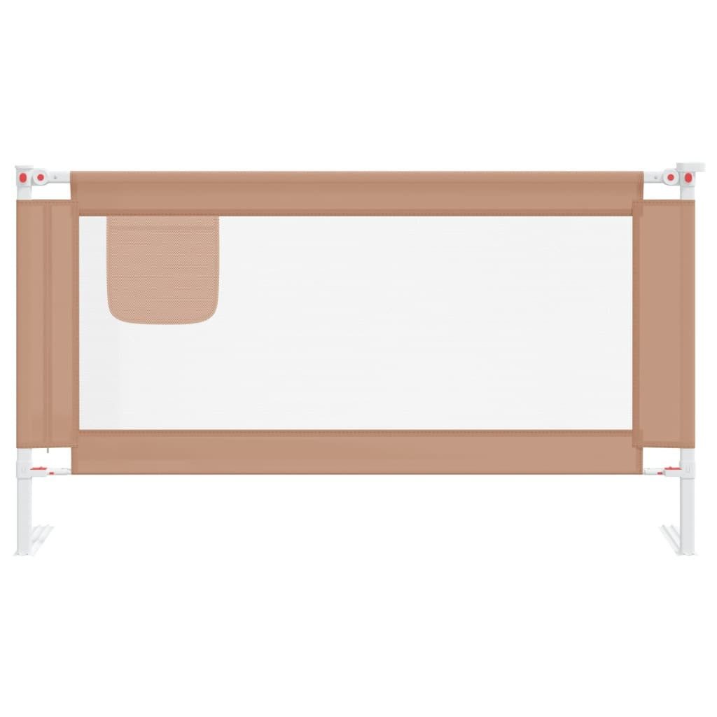 vidaXL Bettschutzgitter, Kleinkind-Bettschutzgitter Taupe 150x25 cm Stoff