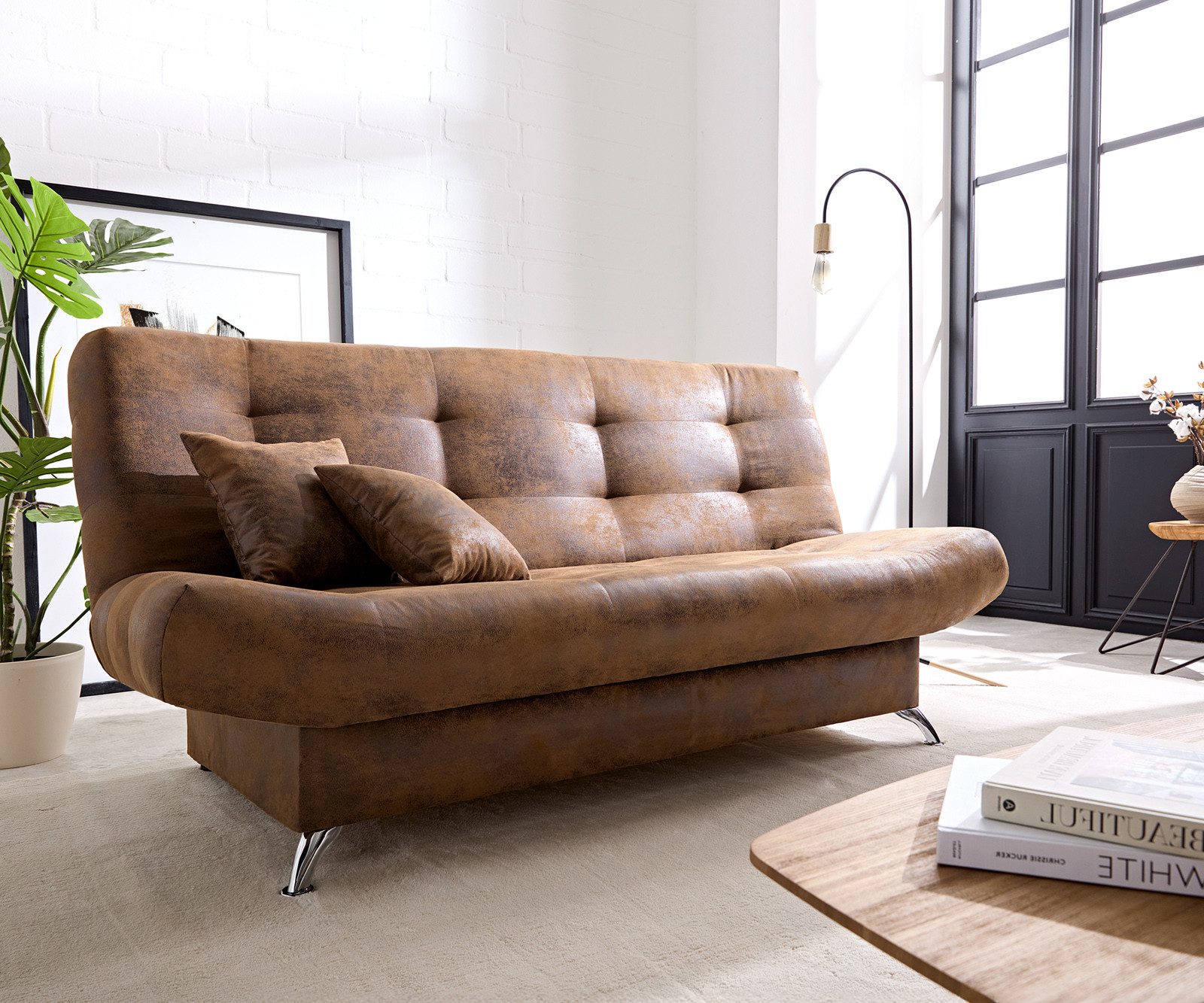 DELIFE Schlafsofa Viola, Braun 190x90 cm günstig online kaufen
